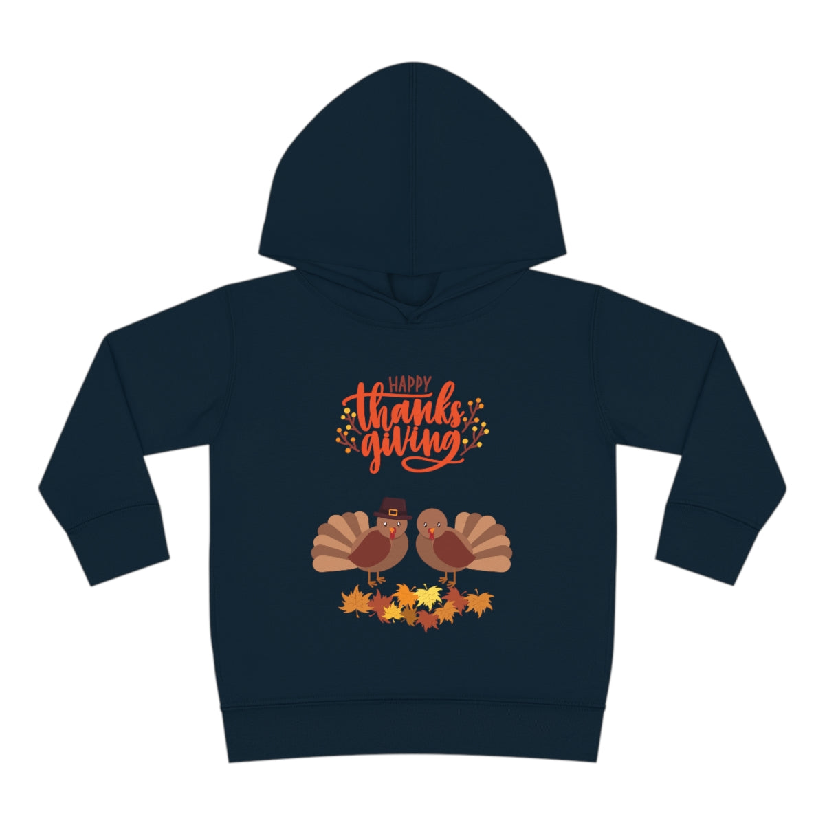 Cute Thanksgiving Turkey Pilgrim Toddler Pullover Fleece Hoodie