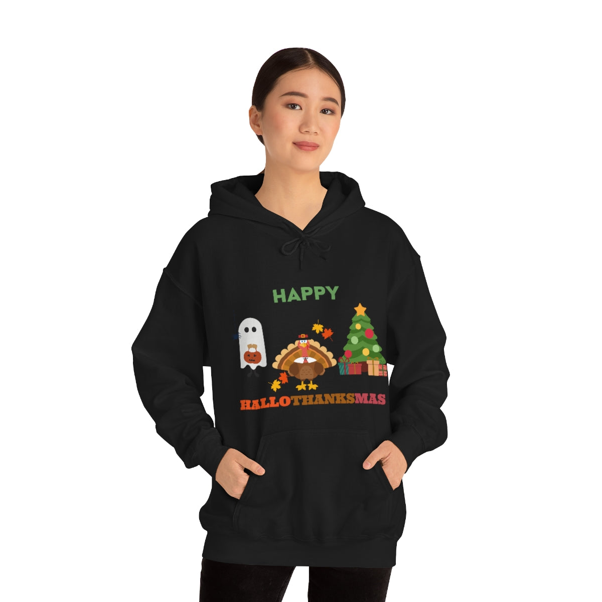Happy Hallothanksmas Unisex Heavy Blend™ Hooded Sweatshirt