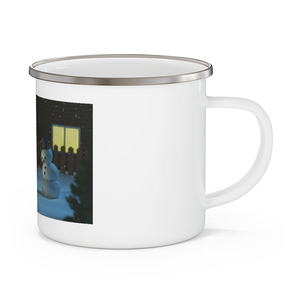 Snowman Enamel Camping Mug