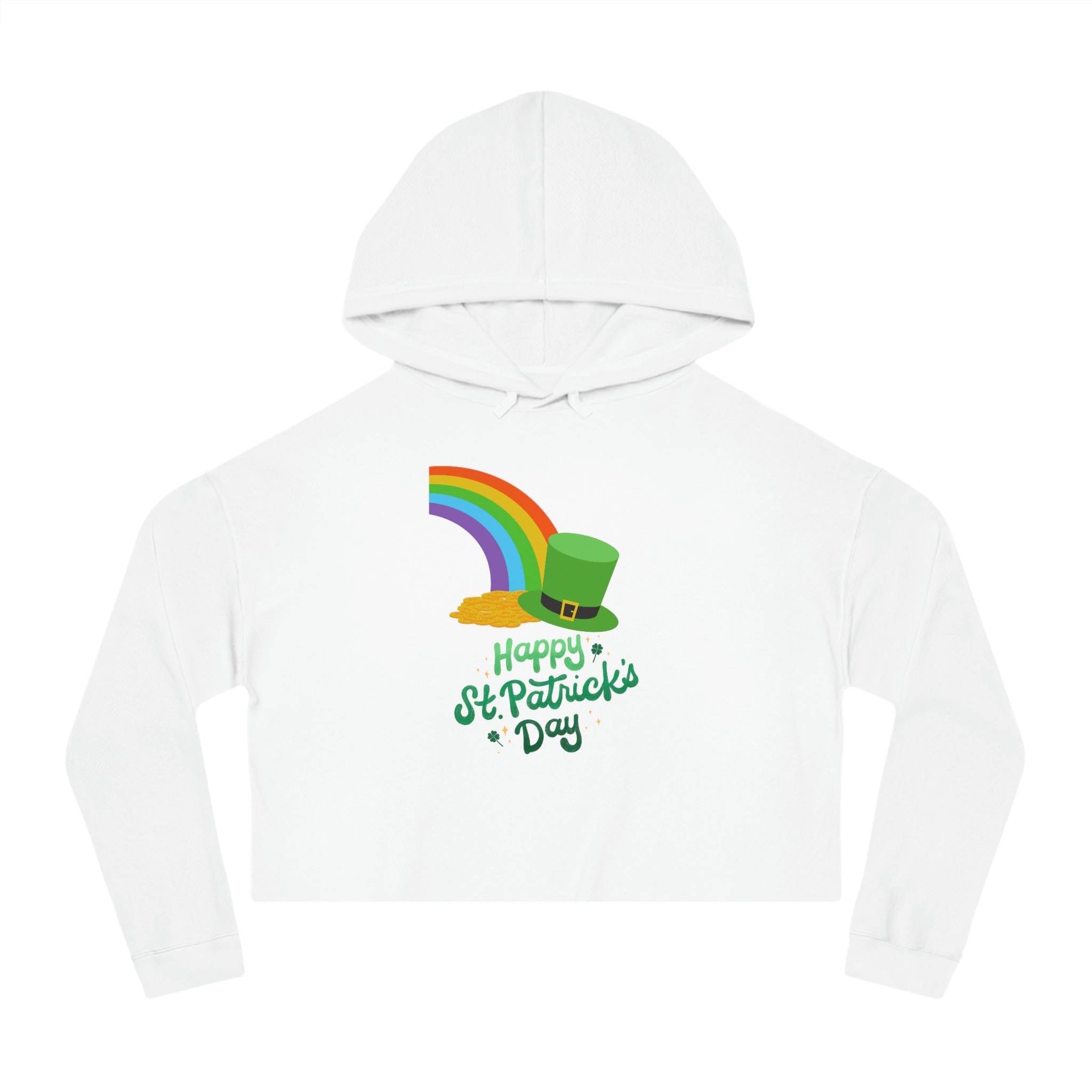 Happy Saint Patrick's Day Women’s Cropped Hooded Sweatshirt