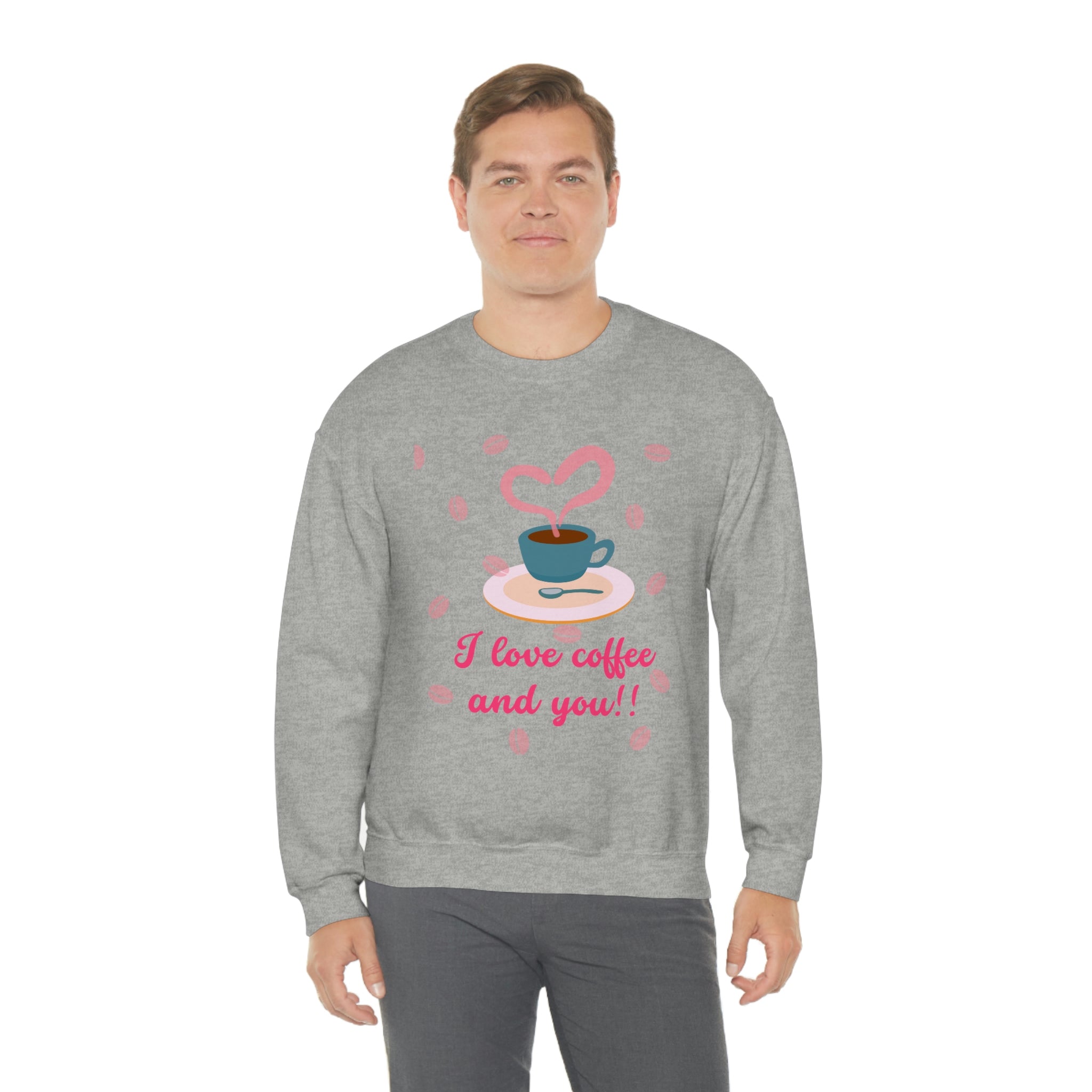 I Love Coffee & You!! Unisex Heavy Blend™ Crewneck Sweatshirt