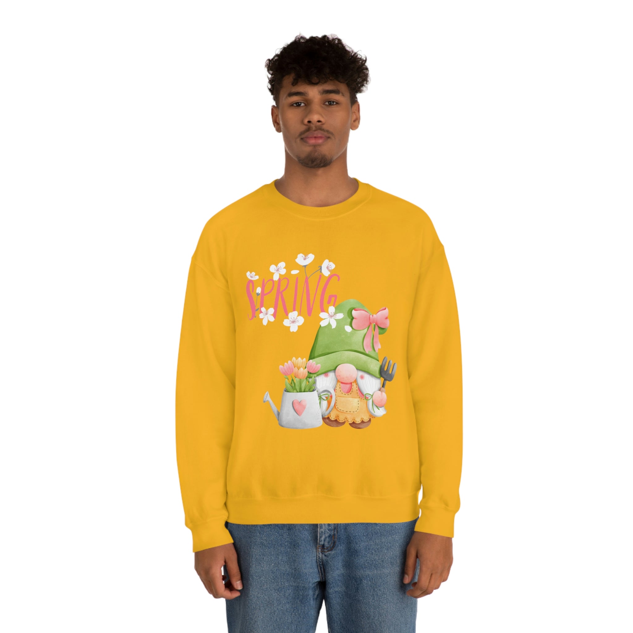 Gnome Happy Spring Unisex Heavy Blend™ Crewneck Sweatshirt