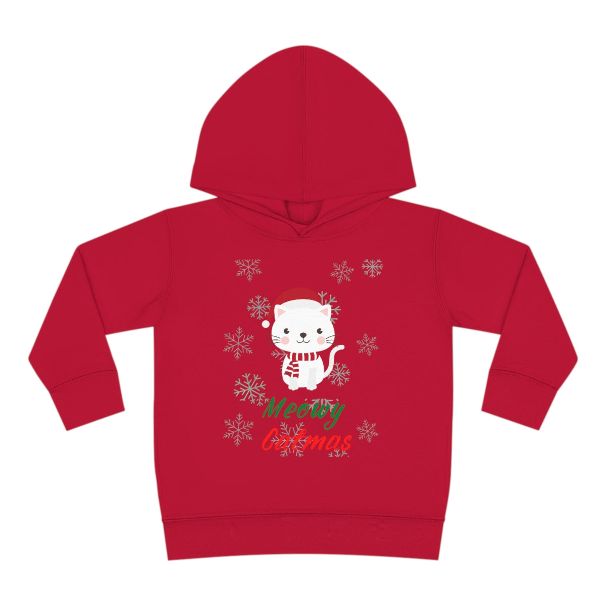 Meowy Catmas Toddler Pullover Fleece Hoodie