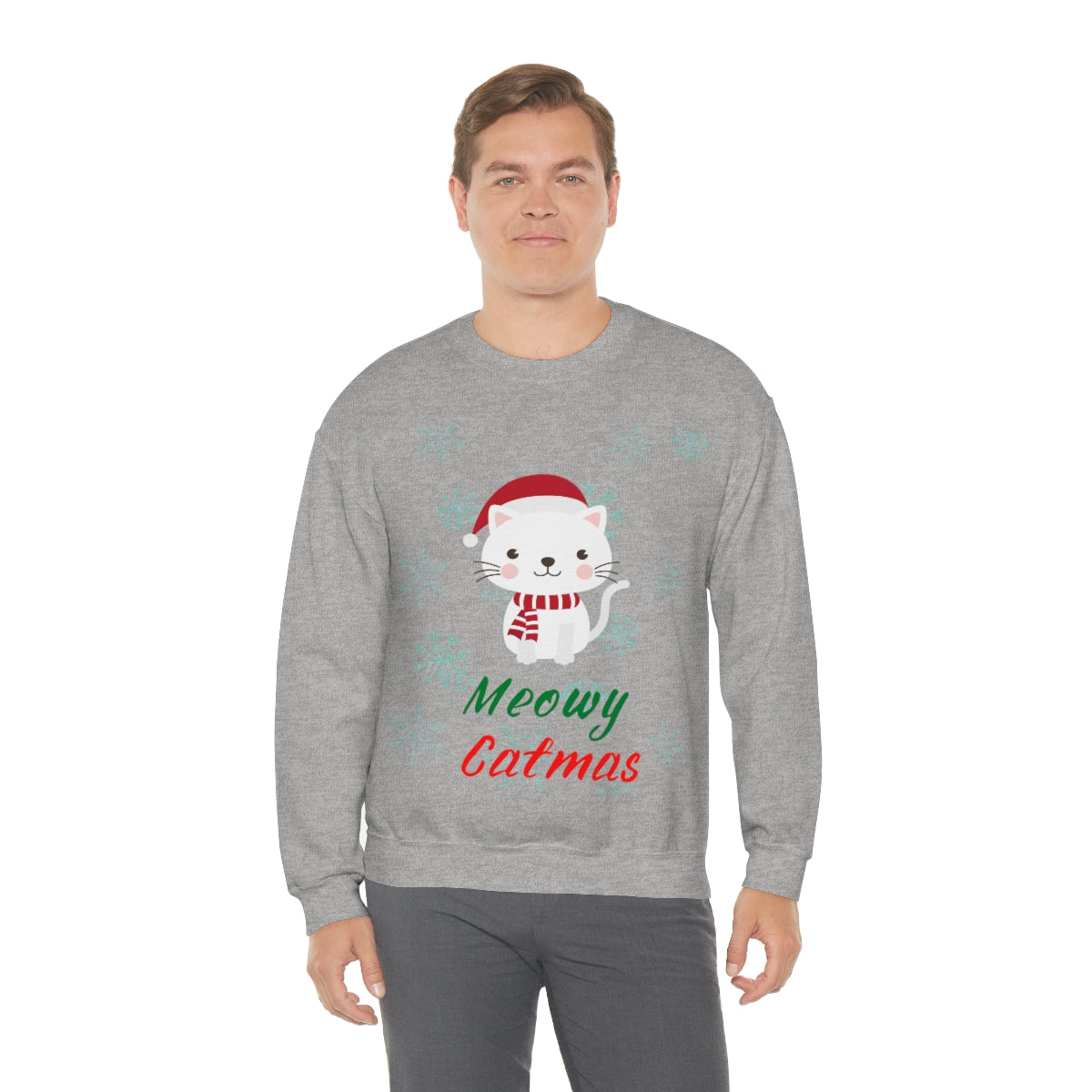 Meowy Catmas Unisex Heavy Blend™ Crewneck Sweatshirt