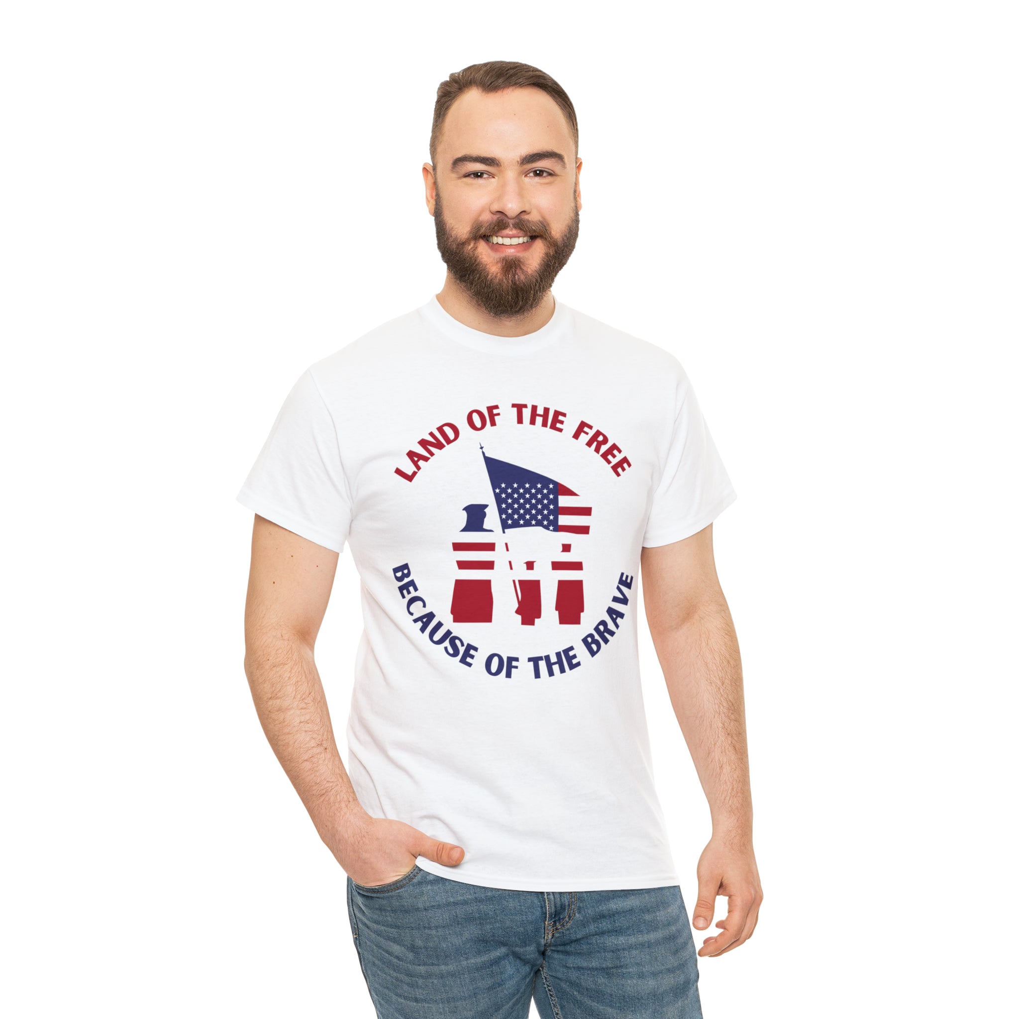 Memorial Day Land of The Free Unisex Heavy Cotton Tee