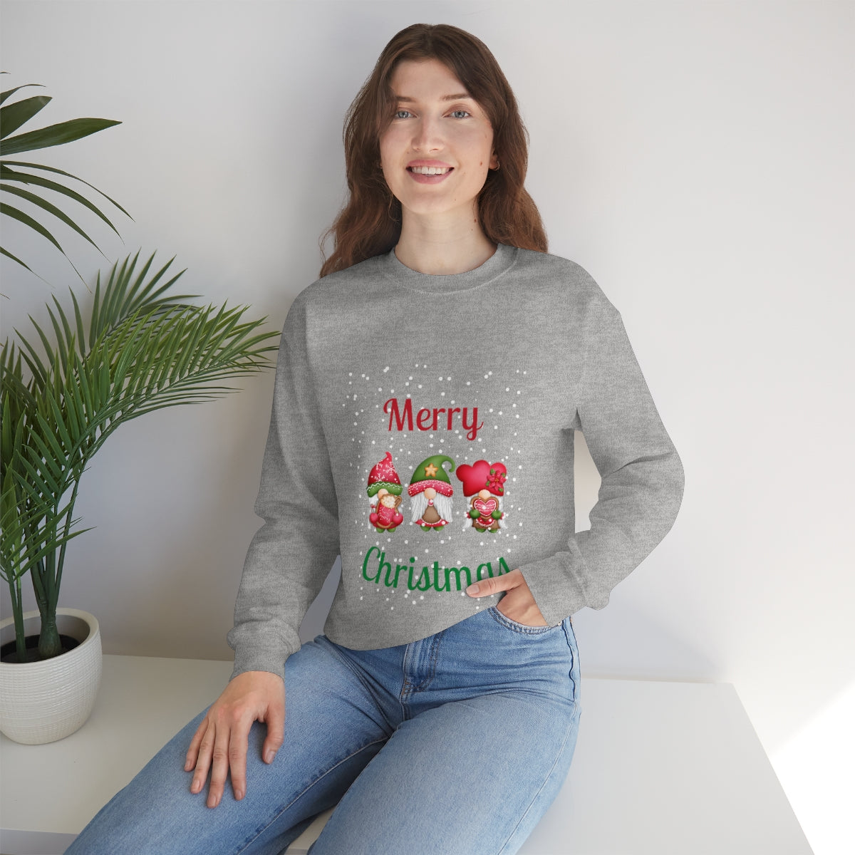 Three Gnomes Merry Christmas Unisex Heavy Blend™ Crewneck Sweatshirt