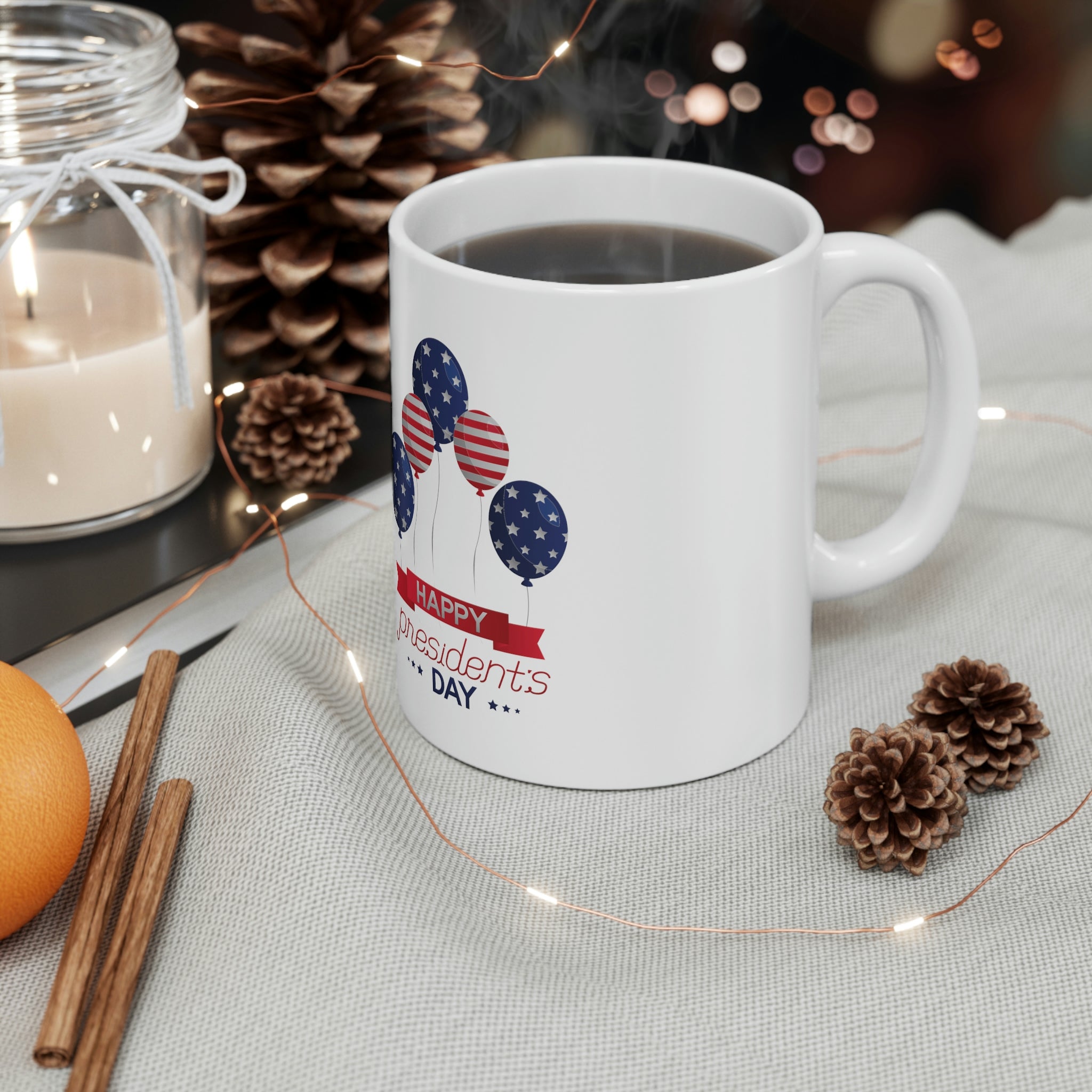 Happy President's Day Stars & Stripe Ceramic Mug 11oz