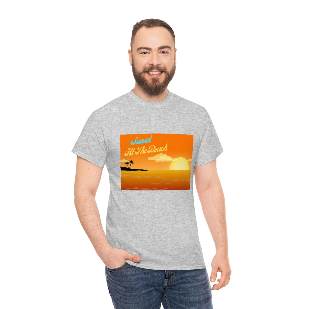 Sunset At The Beach Unisex Heavy Cotton Tee