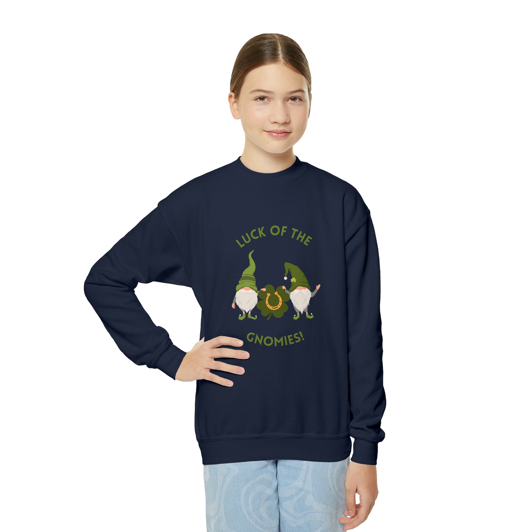 The Luck Of The Gnomies! Youth Crewneck Sweatshirt