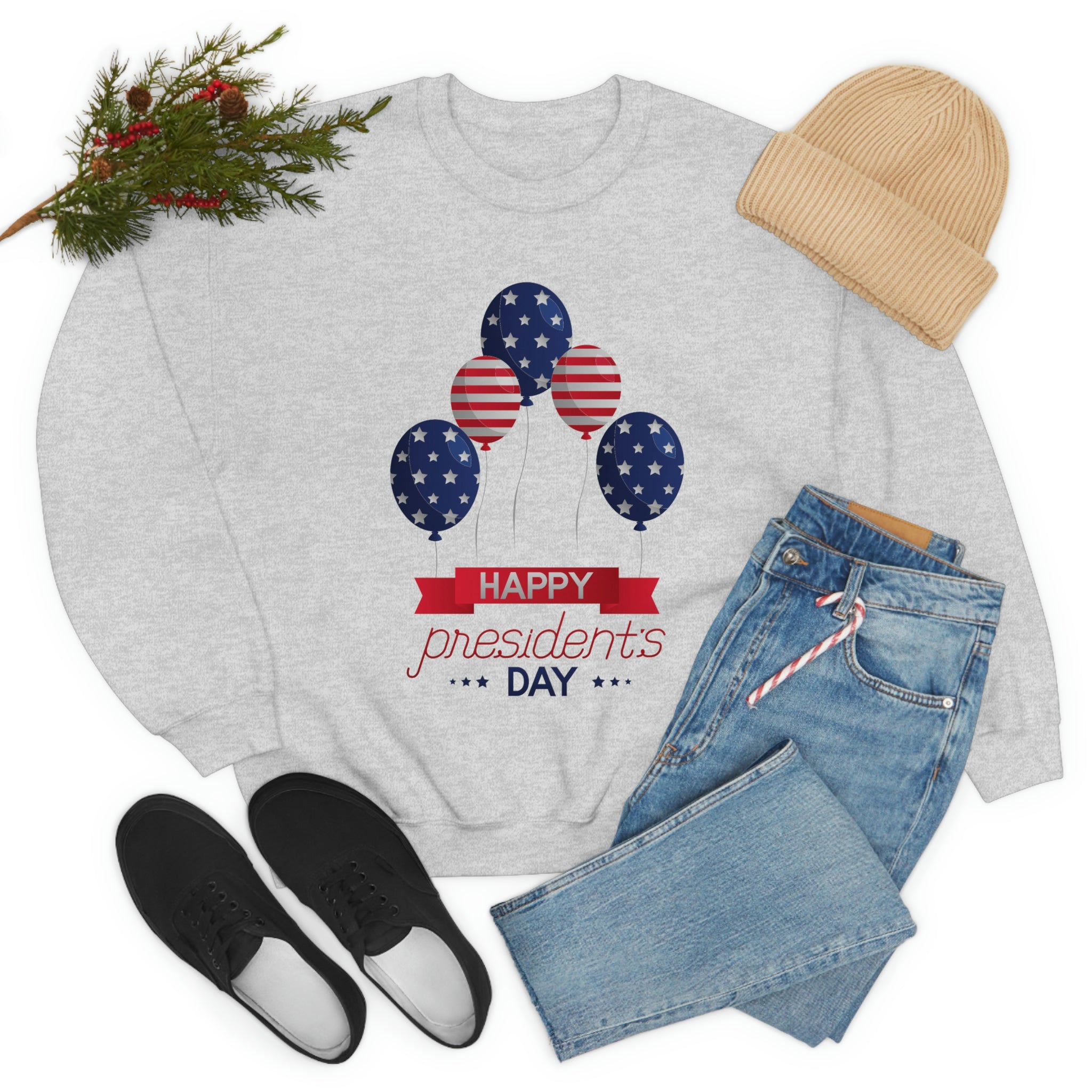 Happy President's Day Stars & Stripe Unisex Heavy Blend™ Crewneck Sweatshirt