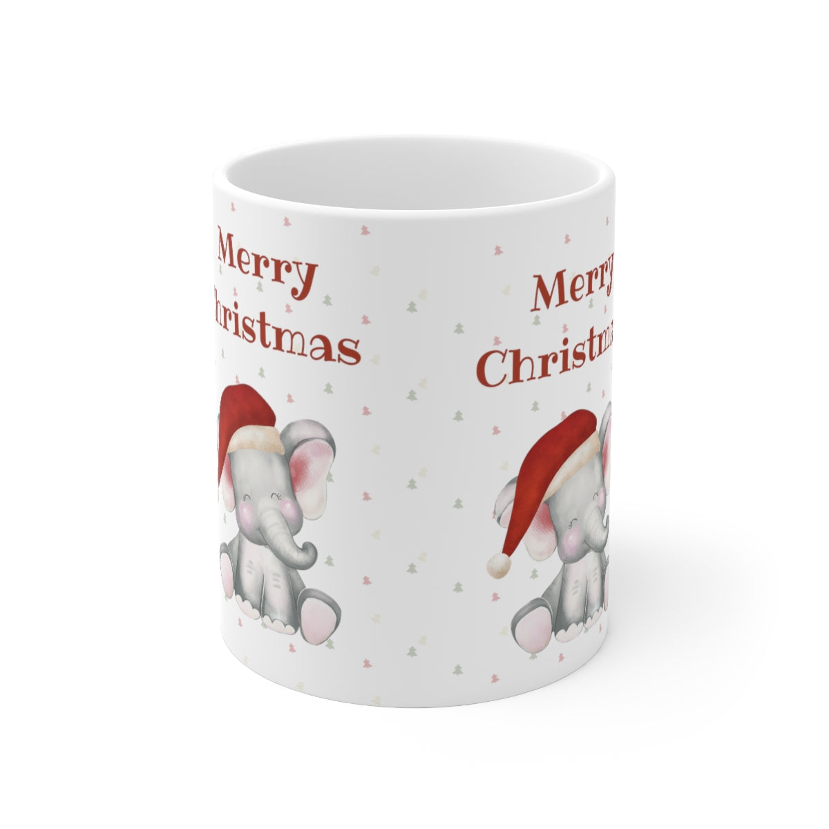 Cute Christmas Elephant Ceramic Mug 11oz