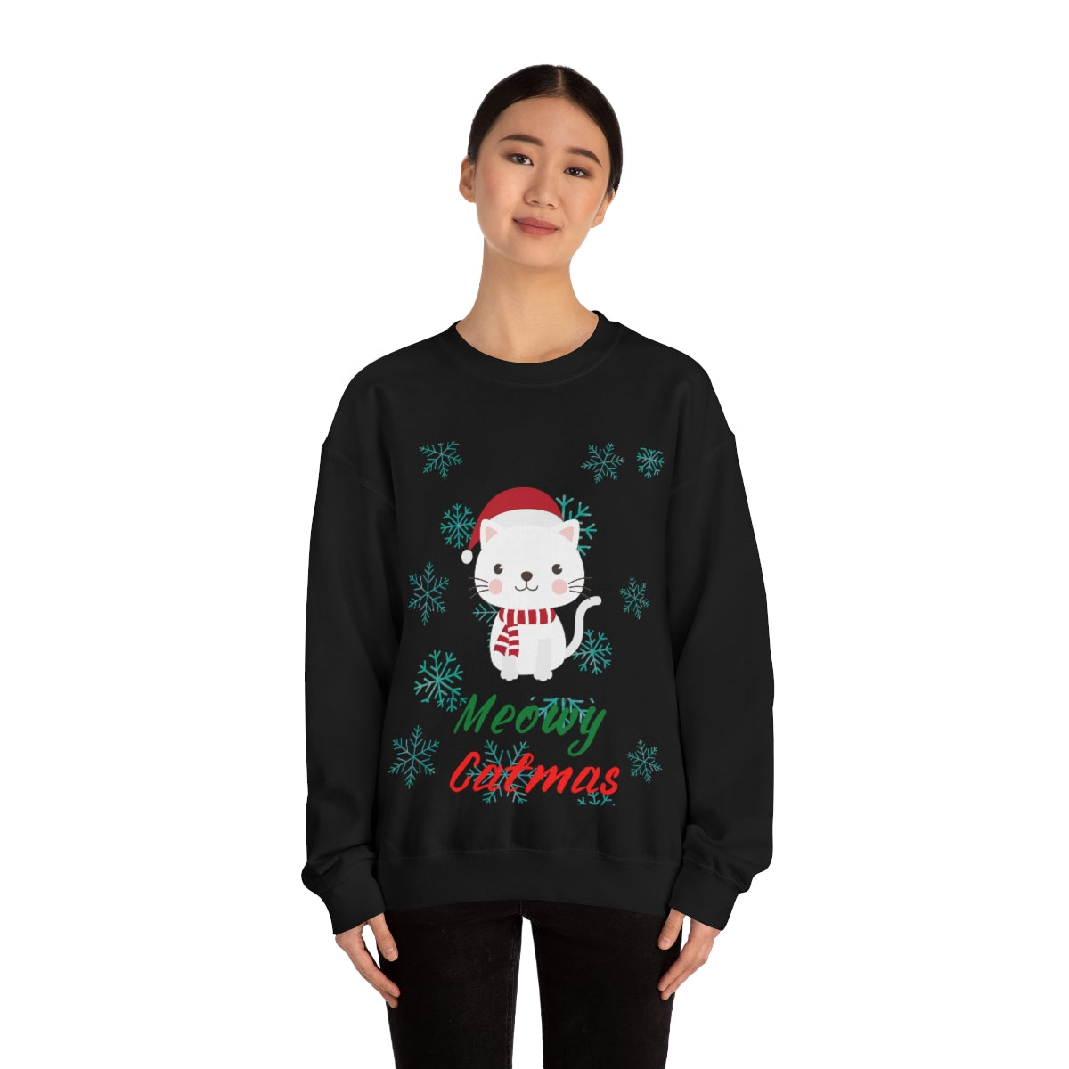 Meowy Catmas Unisex Heavy Blend™ Crewneck Sweatshirt