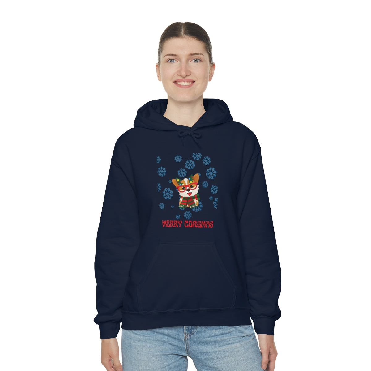 Merry Corgmas Unisex Heavy Blend™ Hooded Sweatshirt