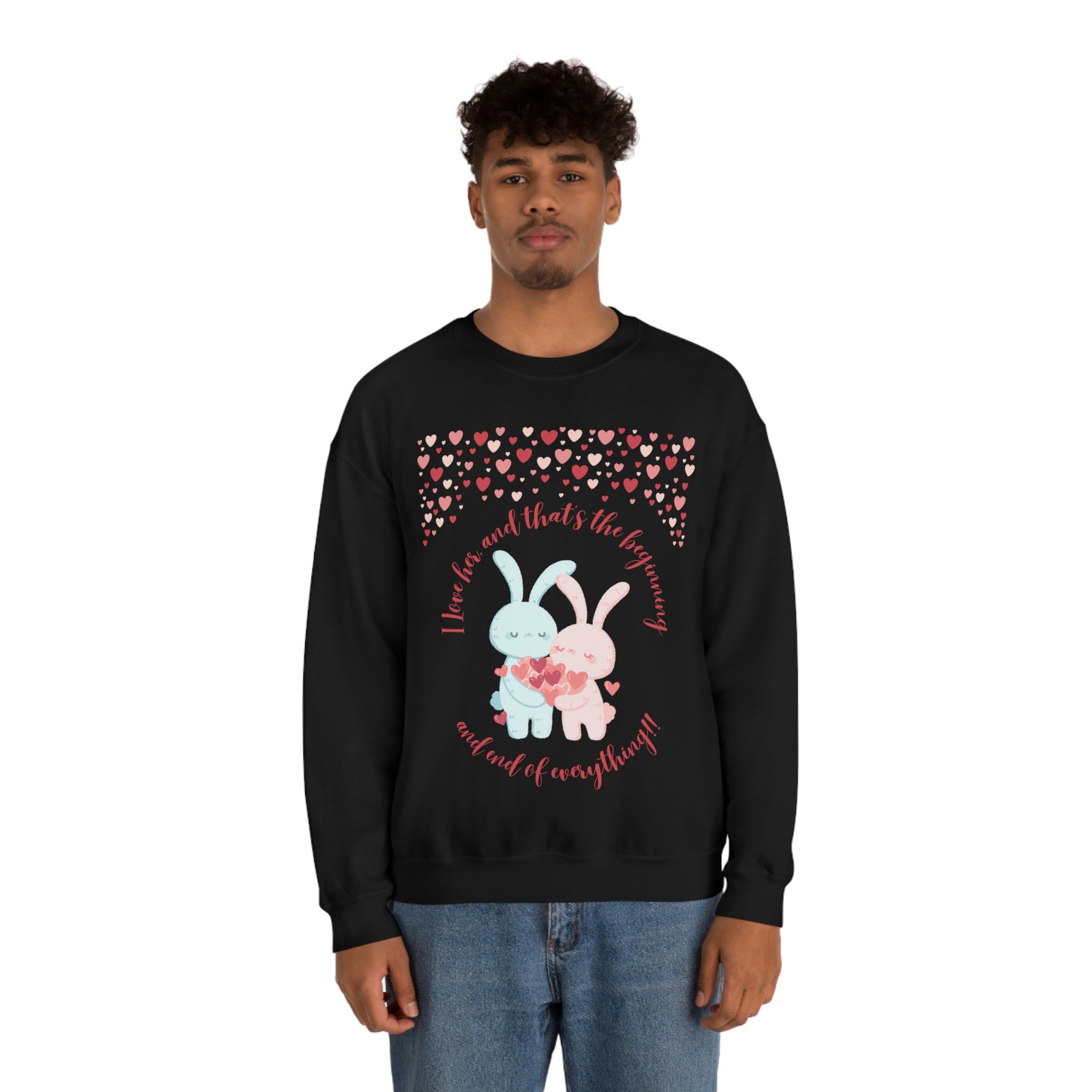 The I Love Her U & Me Unisex Heavy Blend™ Crewneck Sweatshirt