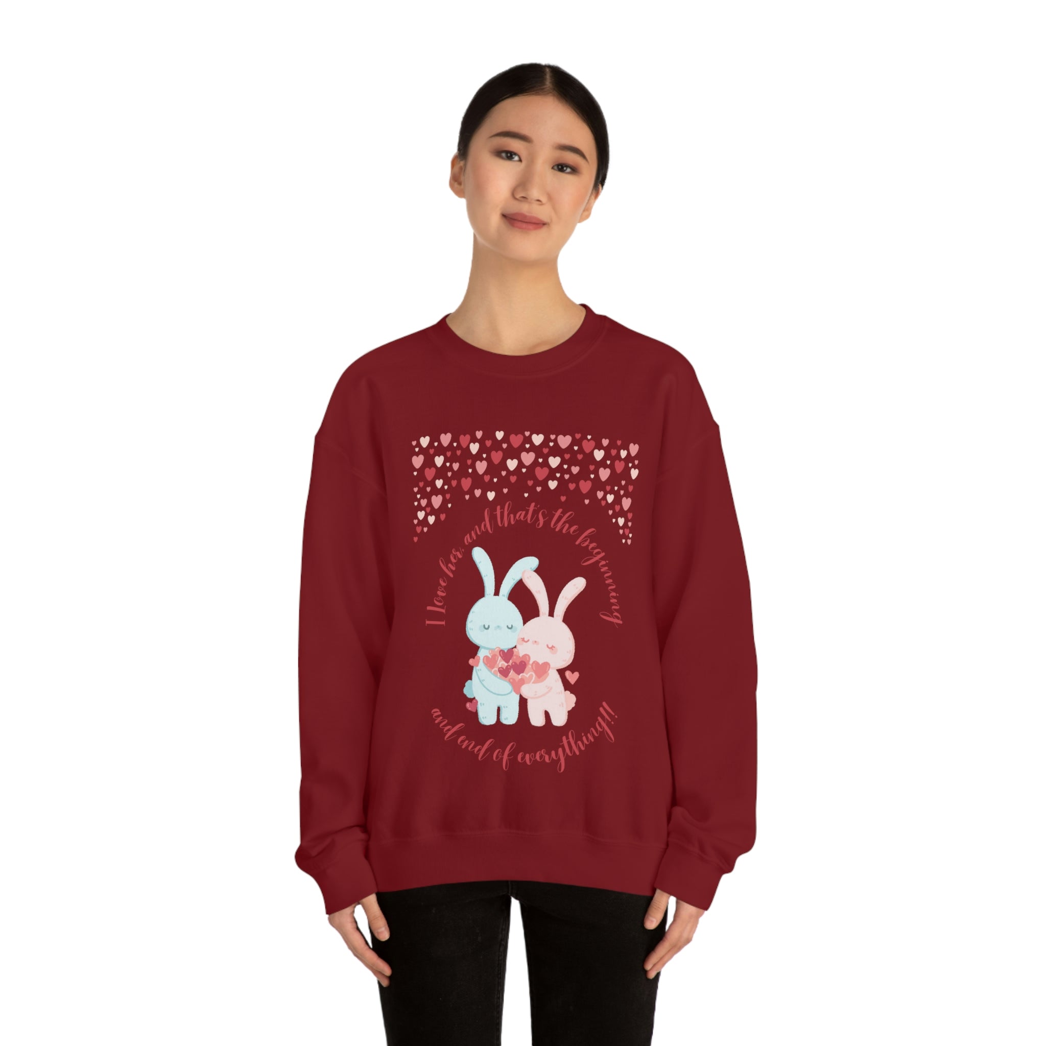 The I Love Her U & Me Unisex Heavy Blend™ Crewneck Sweatshirt
