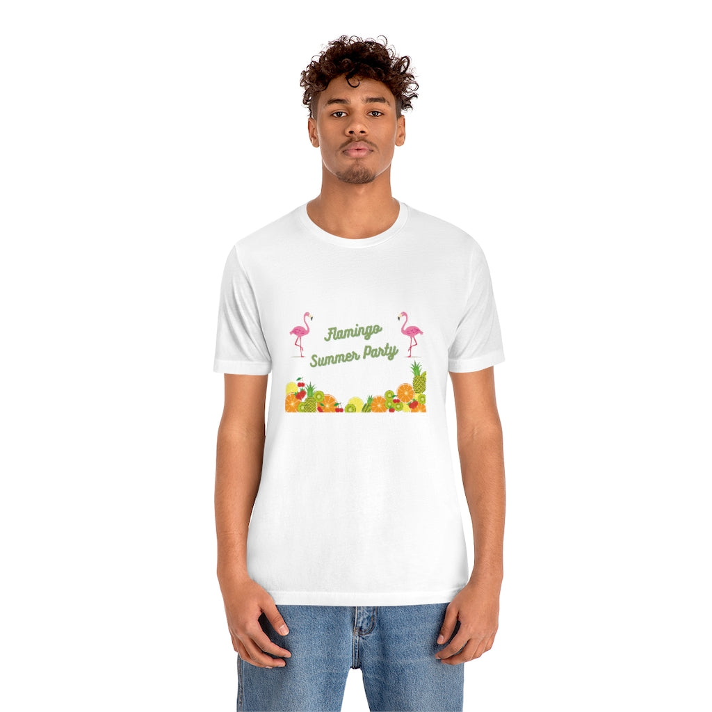 Flamingo Sumer Party Unisex Jersey Short Sleeve Tee