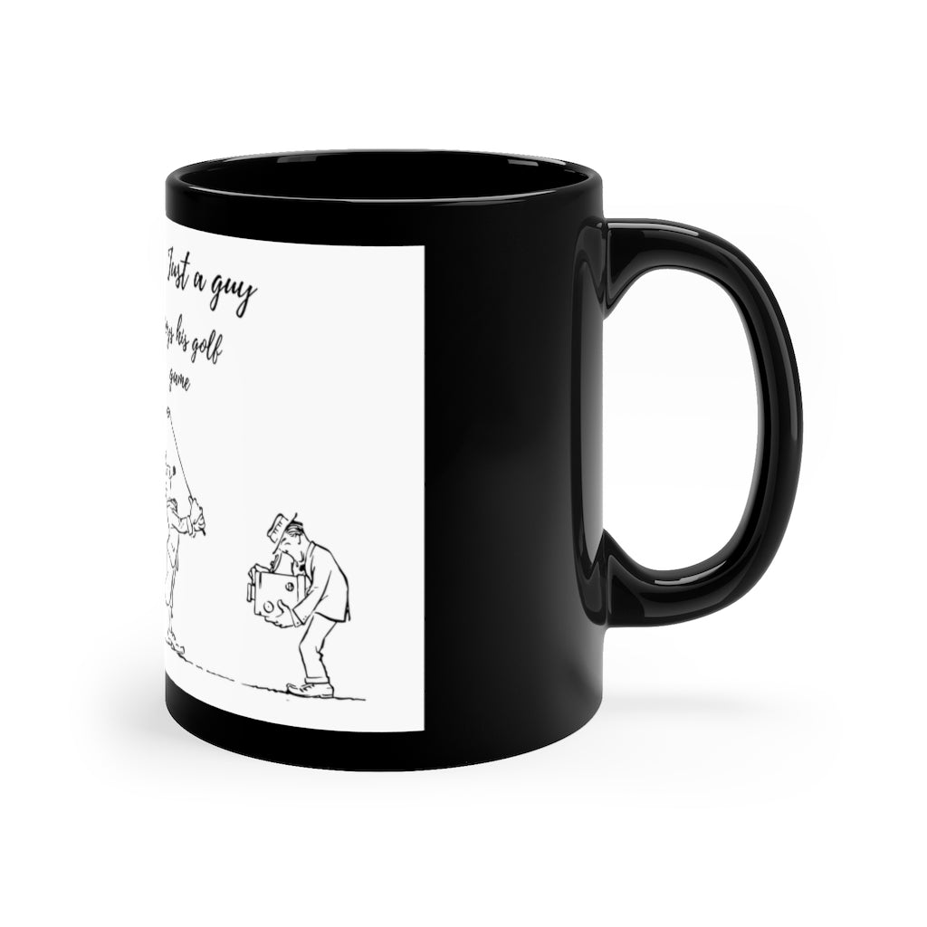 Golfer Black Coffee Mug, 11oz