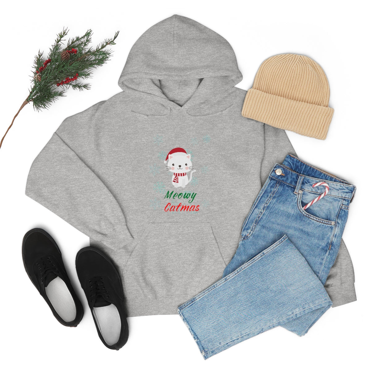 Meowy Catmas Unisex Heavy Blend™ Hooded Sweatshirt