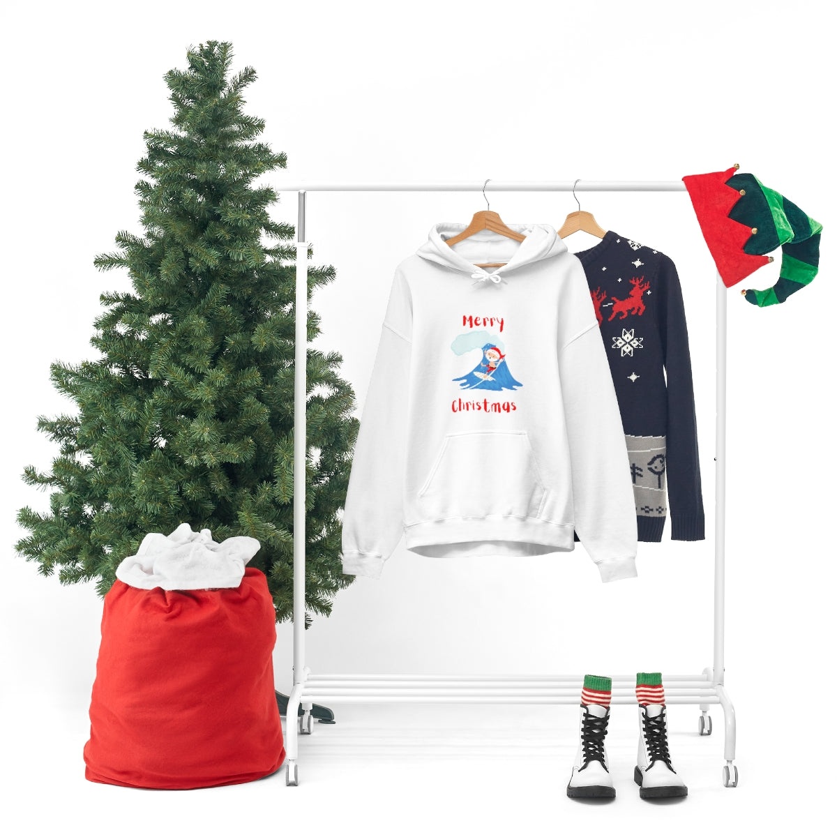 Surfing Santa Unisex Heavy Blend™ Hooded Sweatshirt