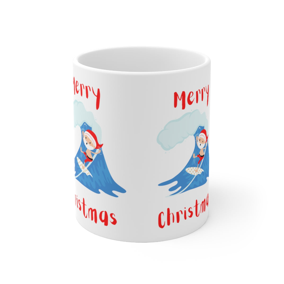 Surfing Santa Ceramic Mug 11oz