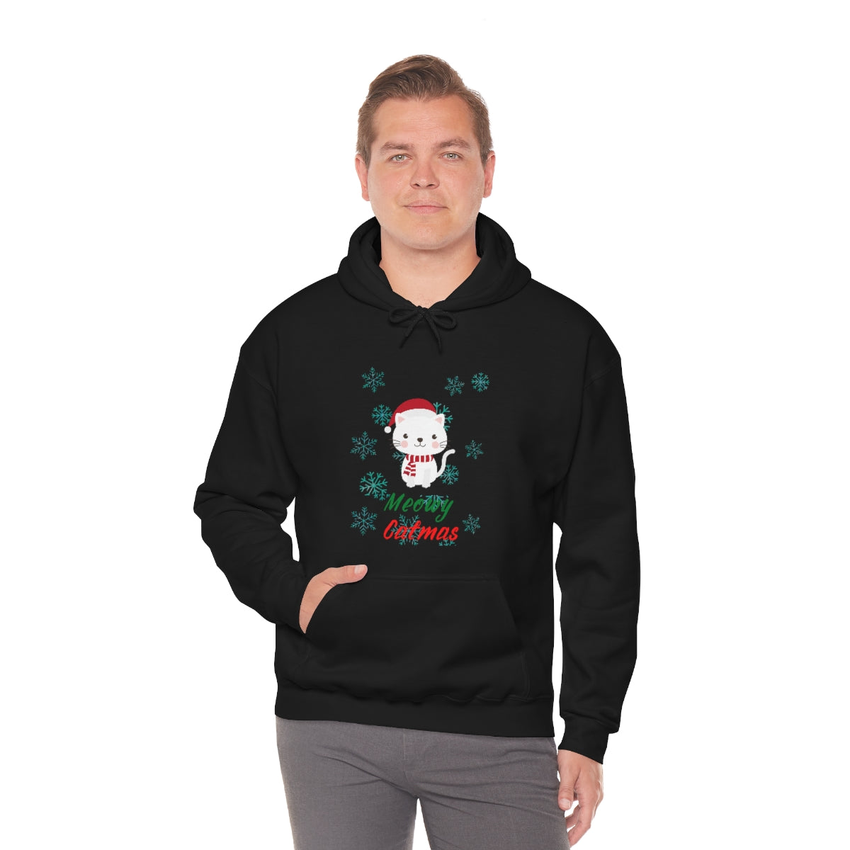 Meowy Catmas Unisex Heavy Blend™ Hooded Sweatshirt