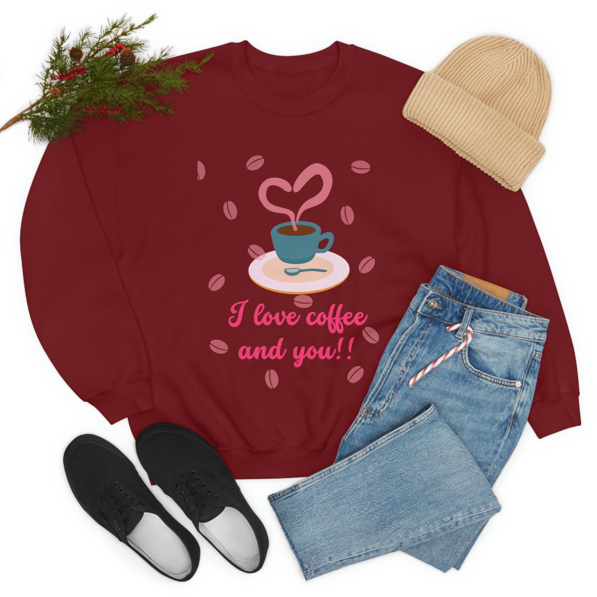 I Love Coffee & You!! Unisex Heavy Blend™ Crewneck Sweatshirt