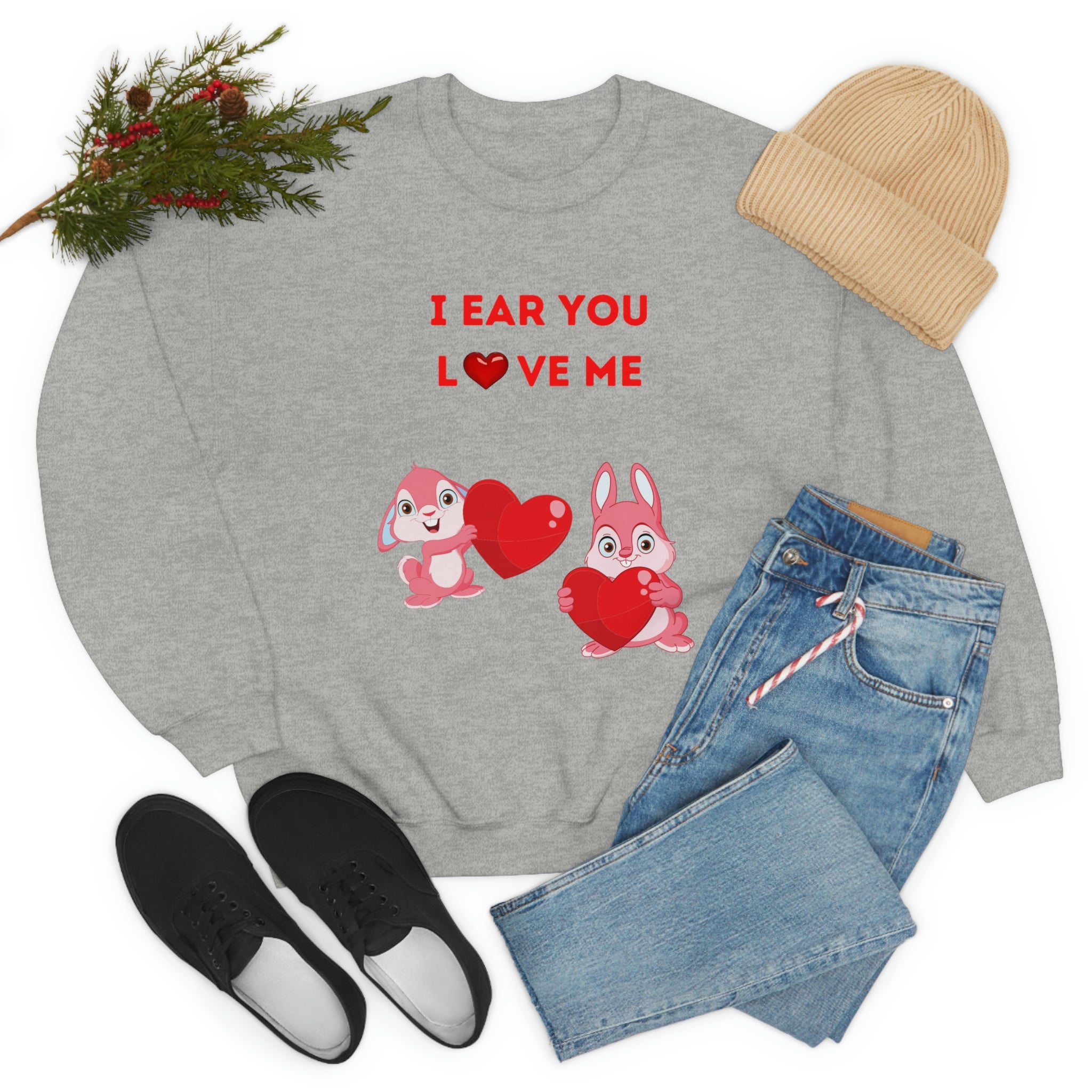 I Ear You Love Me Unisex Heavy Blend™ Crewneck Sweatshirt