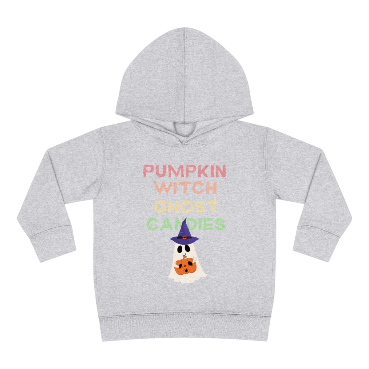 Pumpkin Witch Ghost Candies Toddler Pullover Fleece Hoodie