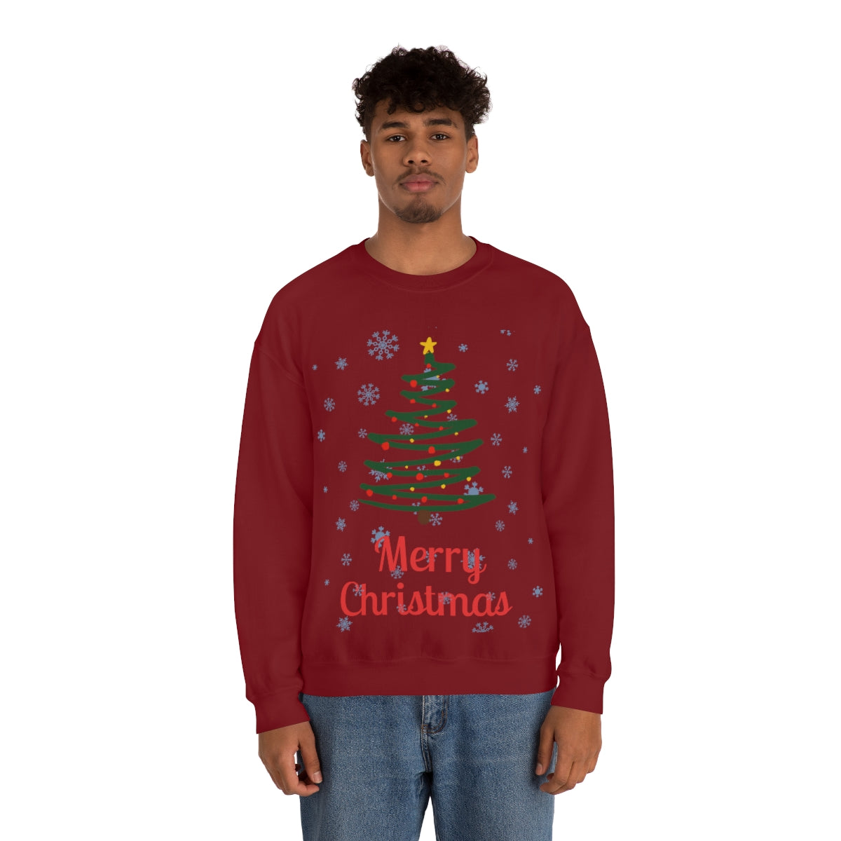 Merry Christmas Tree Unisex Heavy Blend™ Crewneck Sweatshirt