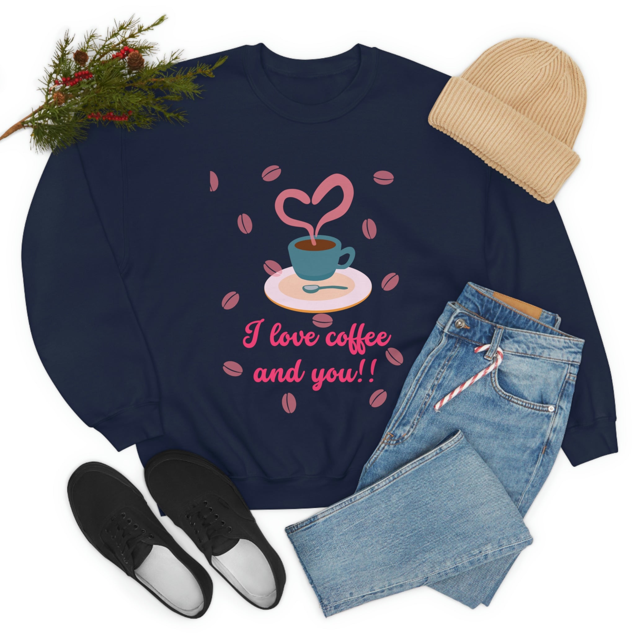 I Love Coffee & You!! Unisex Heavy Blend™ Crewneck Sweatshirt