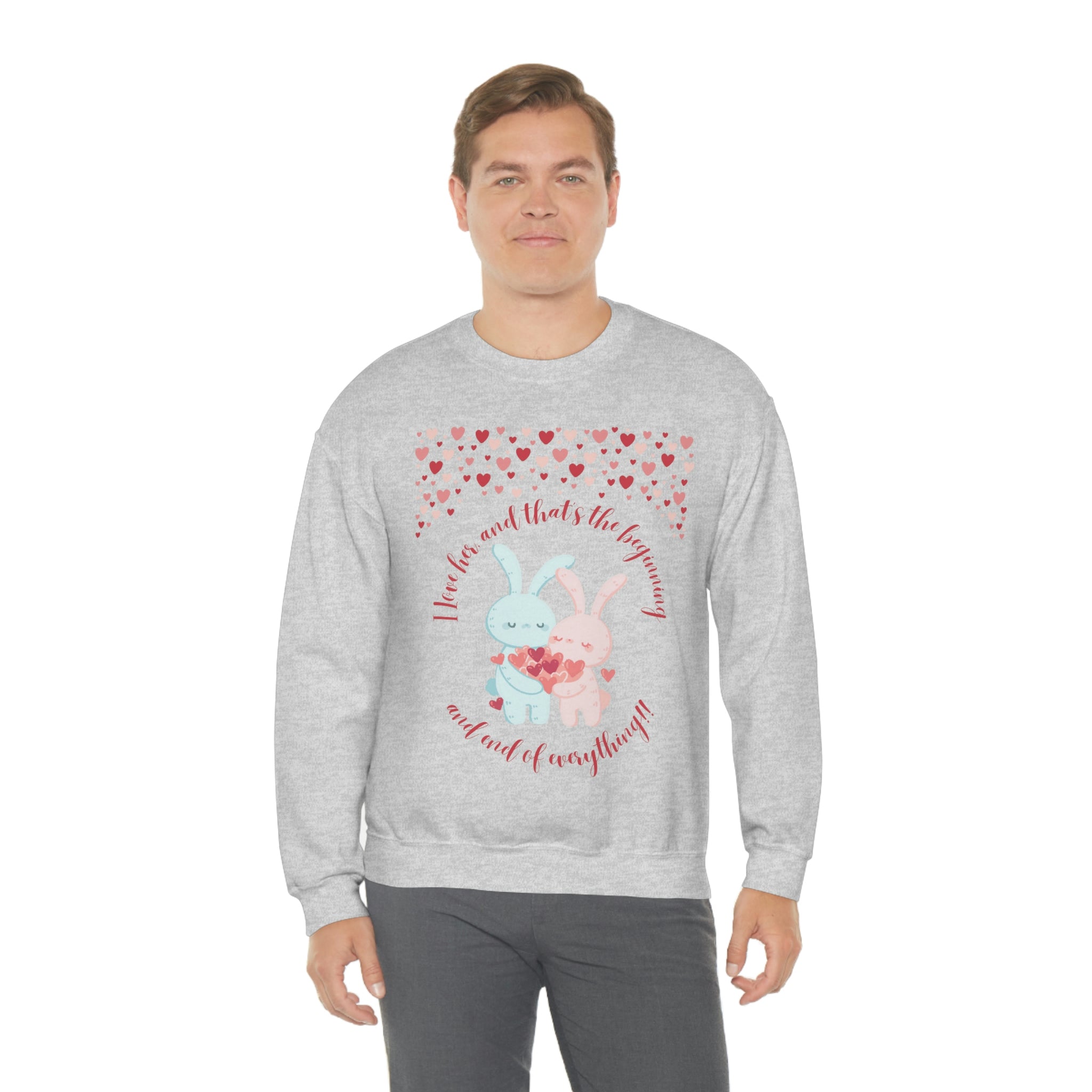 The I Love Her U & Me Unisex Heavy Blend™ Crewneck Sweatshirt