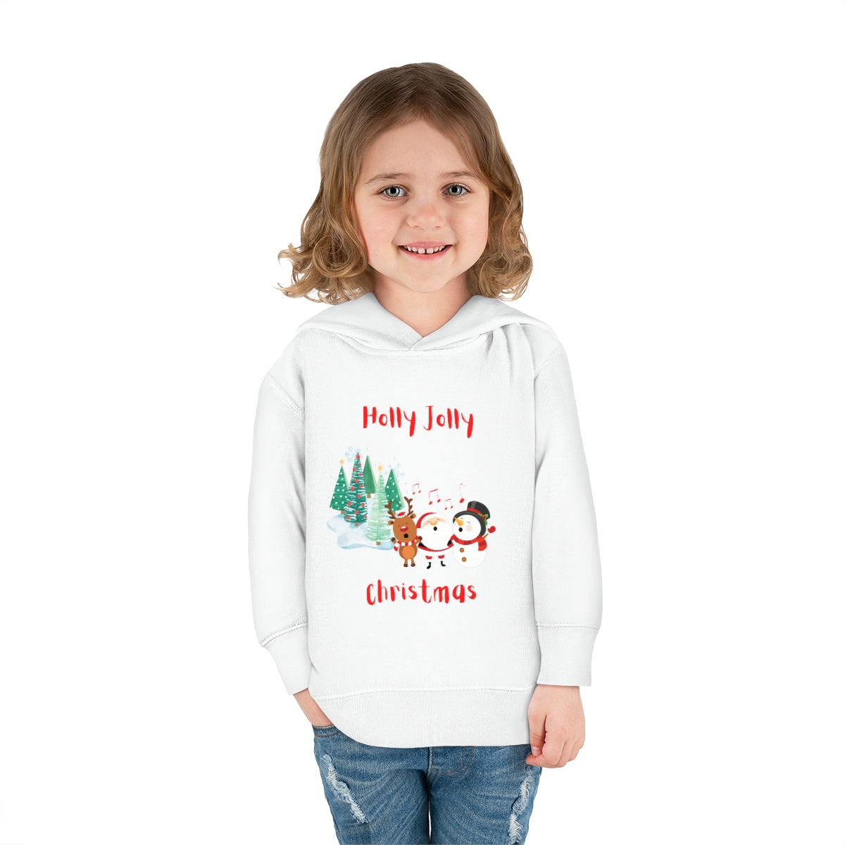 Holly Jolly Christmas Toddler Pullover Fleece Hoodie