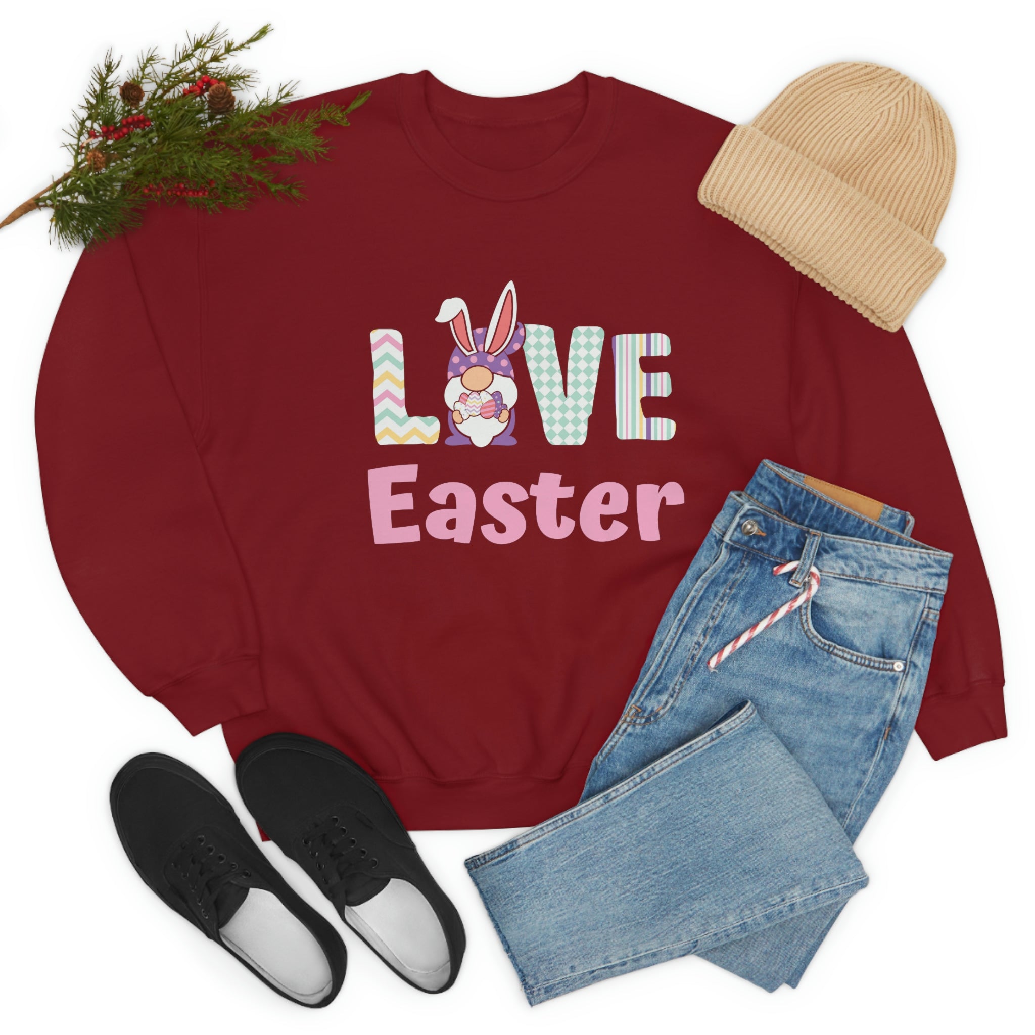 Gnome Love Easter Unisex Heavy Blend™ Crewneck Sweatshirt