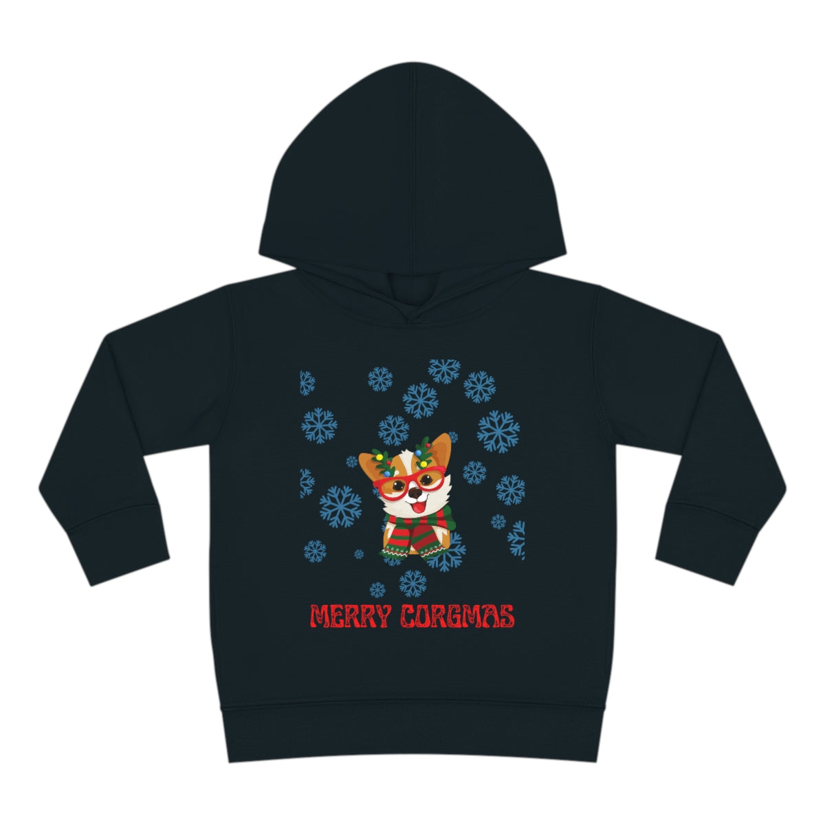 Merry Corgmas Toddler Pullover Fleece Hoodie
