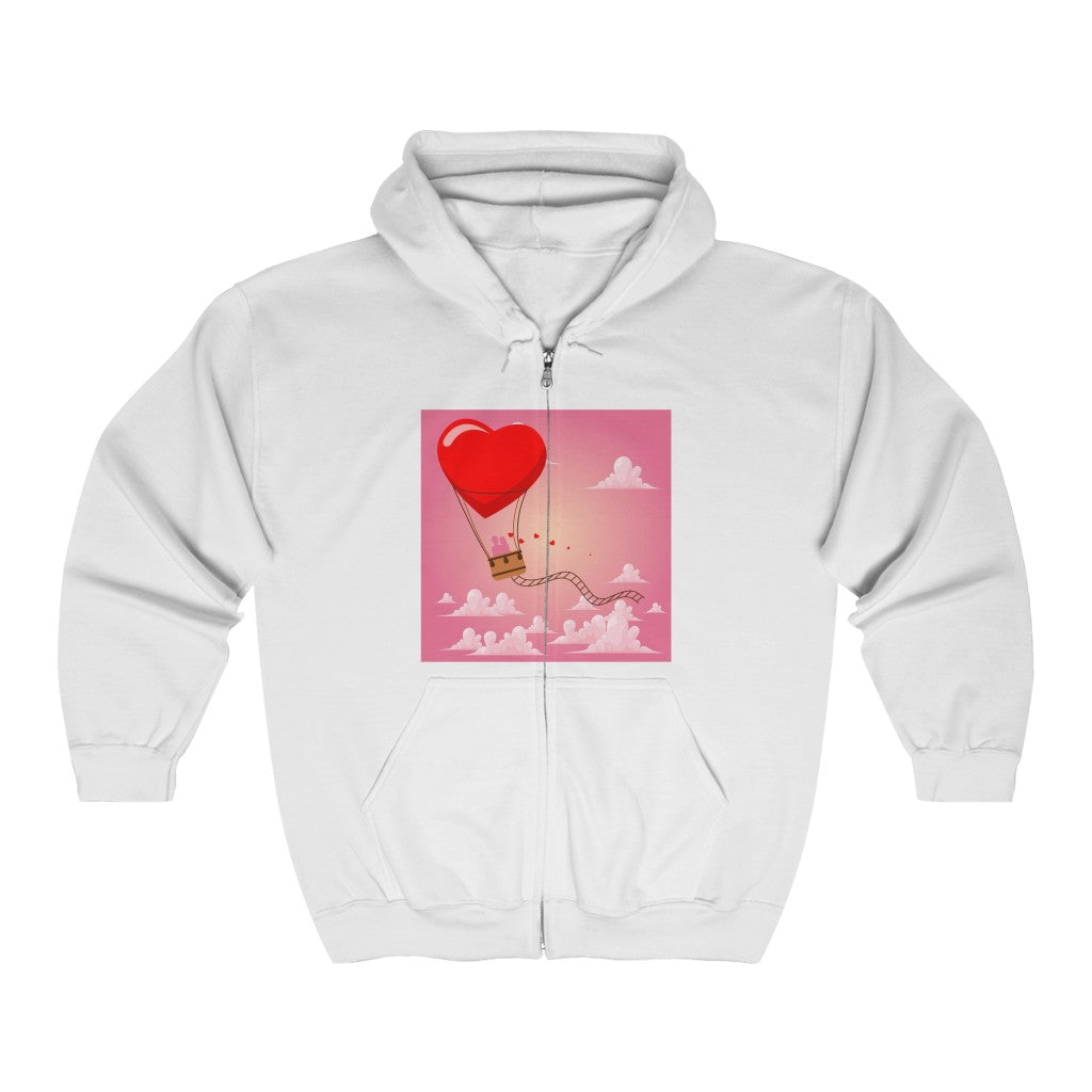 Happy Valentine's Day Unisex Heavy Blend™ Full Zip Hooded Sweatshirt