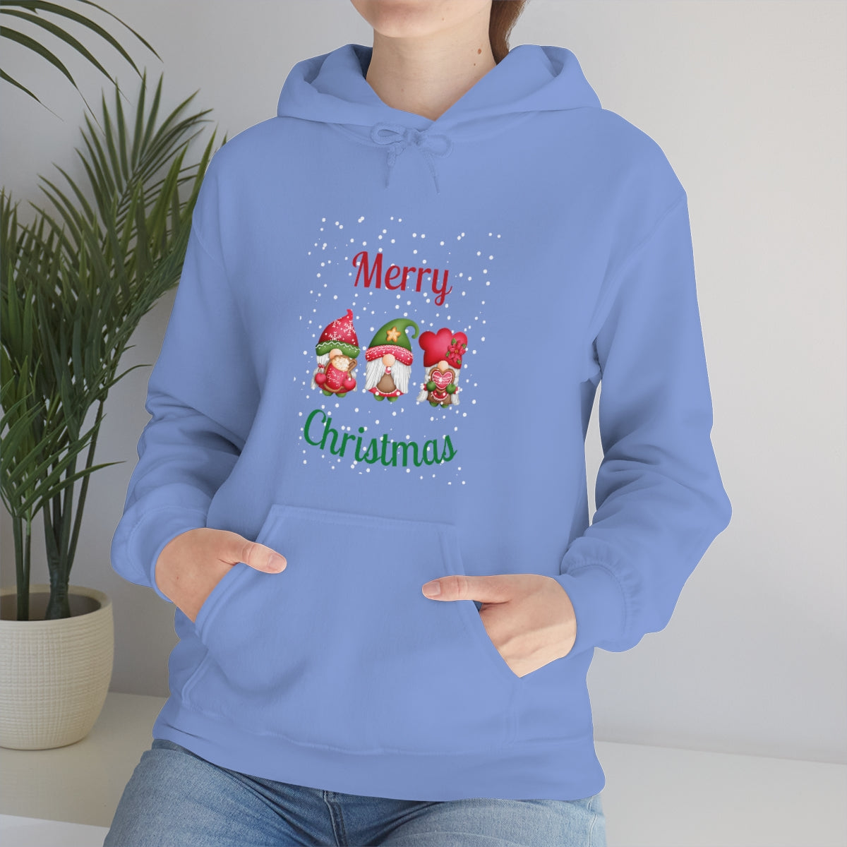 Three Gnomes Merry Christmas Unisex Heavy Blend™ Hooded Sweatshirt