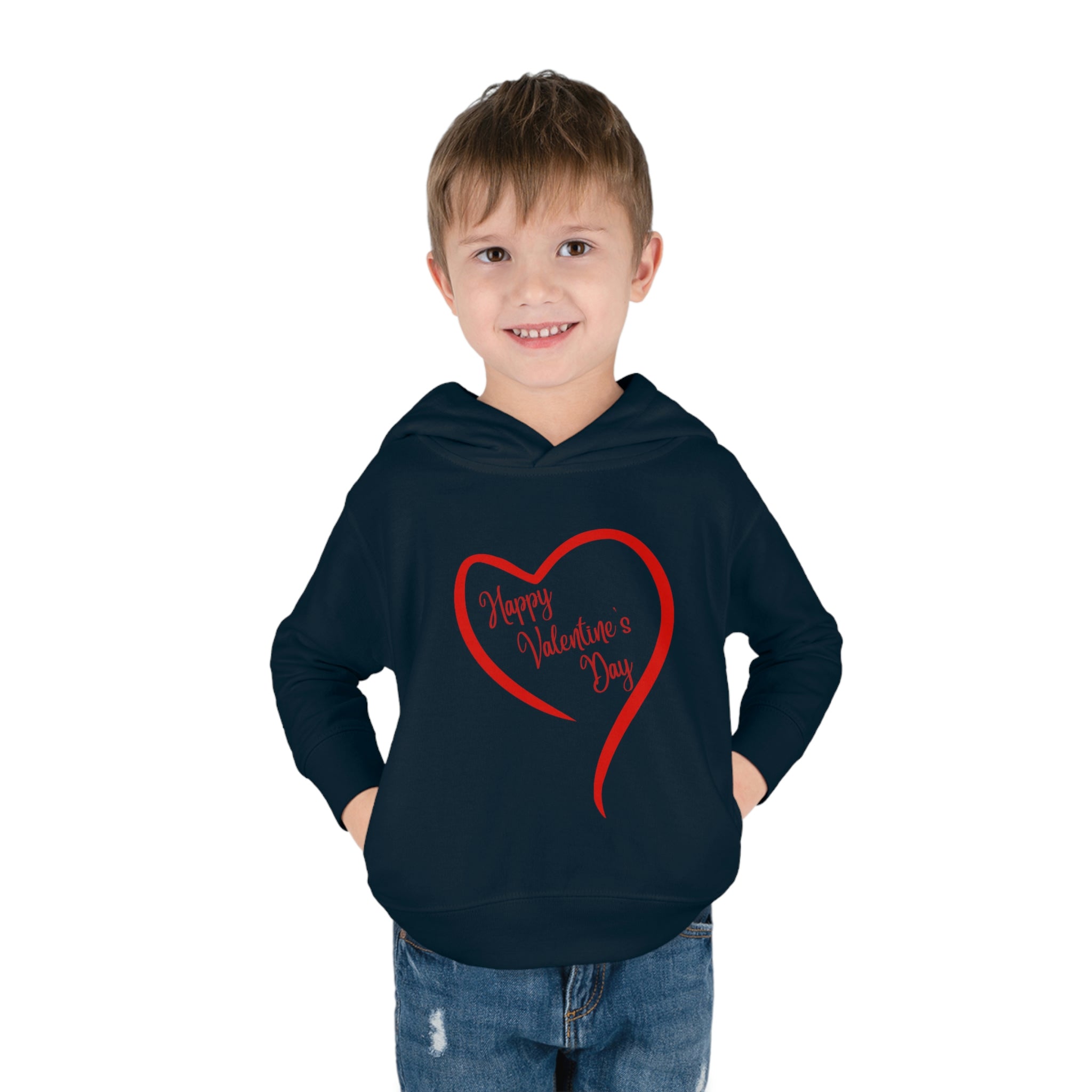 Happy Valentine's Day Toddler Pullover Fleece Hoodie