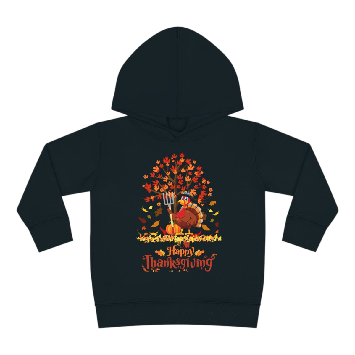Happy Thanksgiving Turkey Pilgrim Toddler Pullover Fleece Hoodie