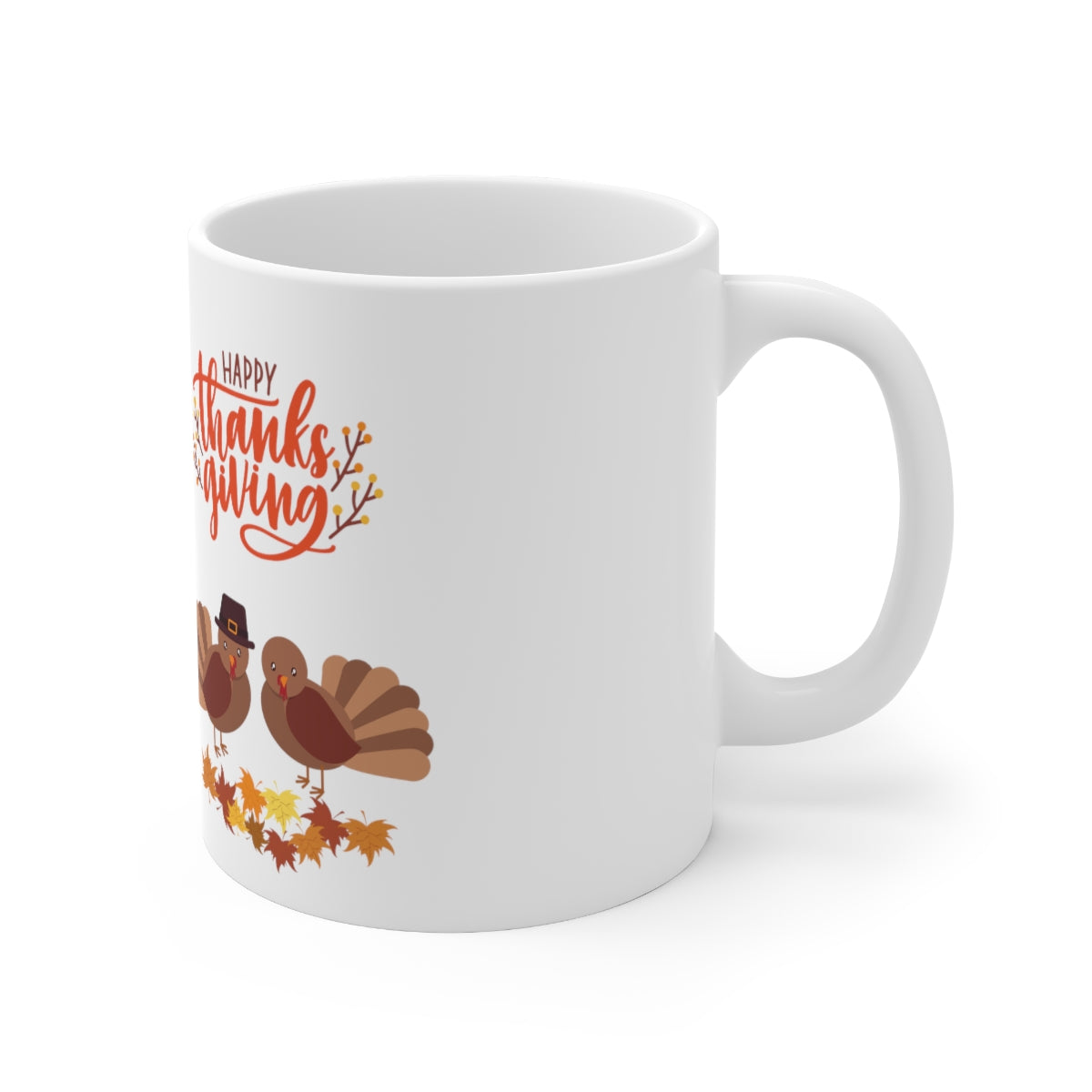 Cute Thanksgiving Turkey Pilgrims Ceramic Mug 11oz