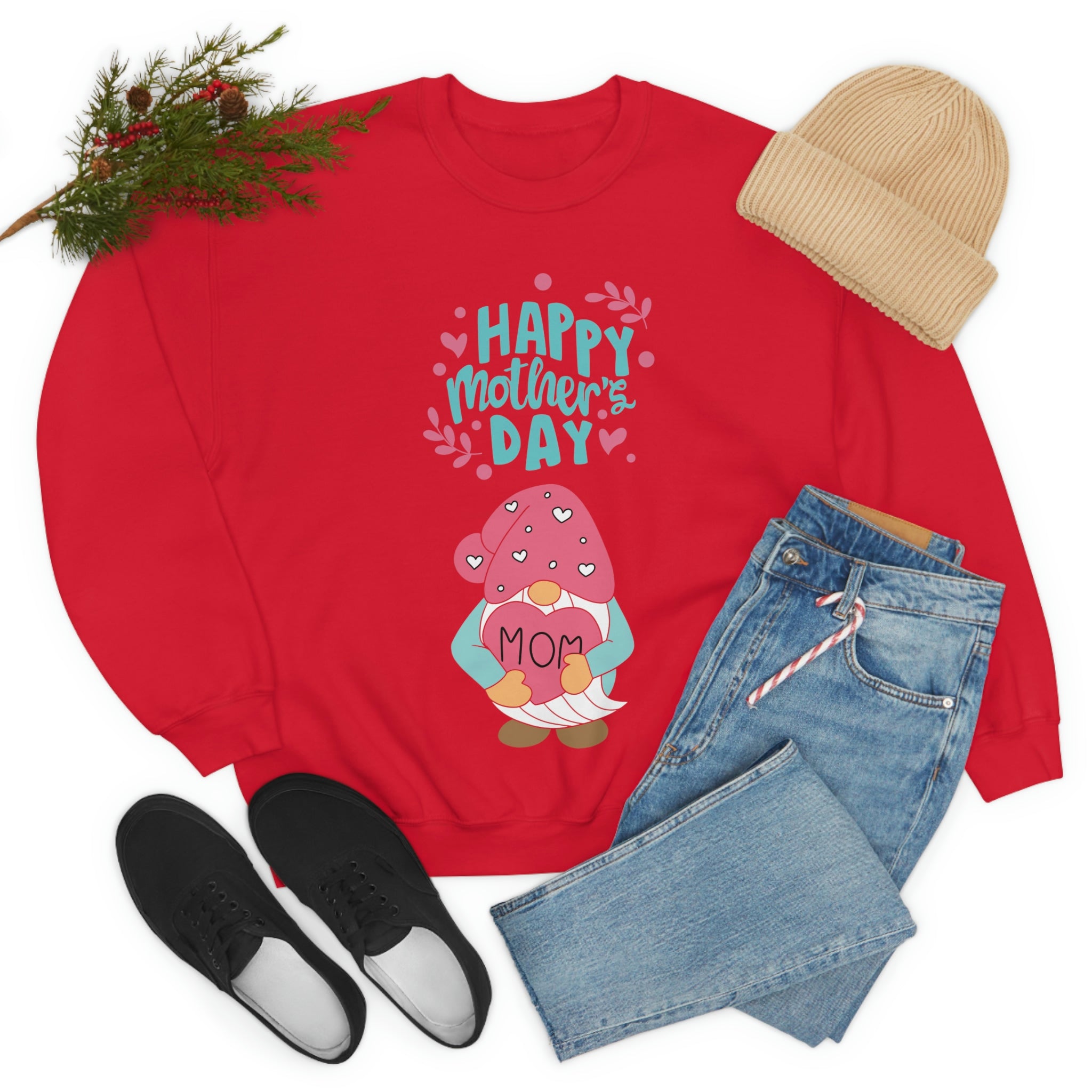 Happy Mother's Day Gnome Unisex Heavy Blend™ Crewneck Sweatshirt