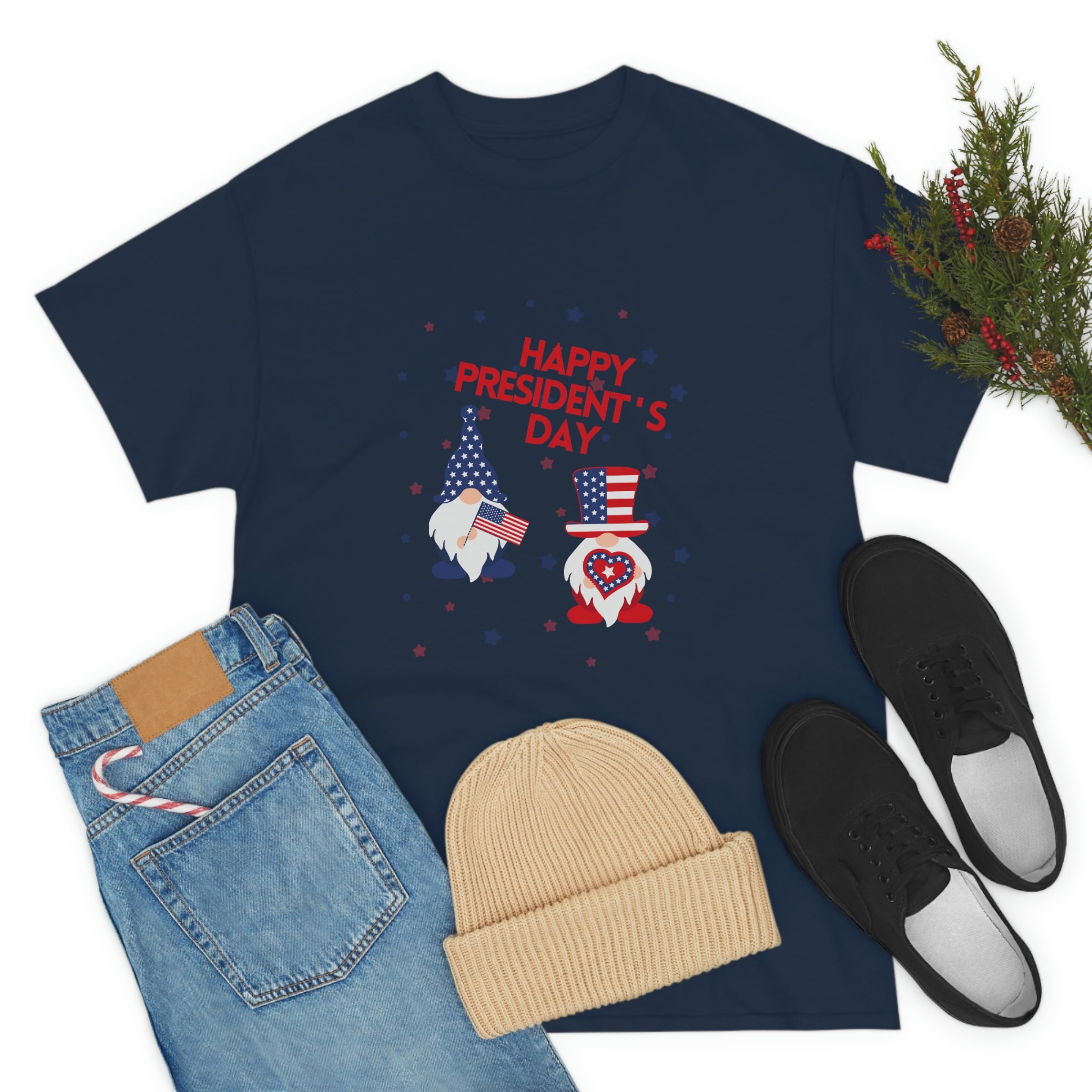 Happy President's Day Gnome Unisex Heavy Cotton Tee