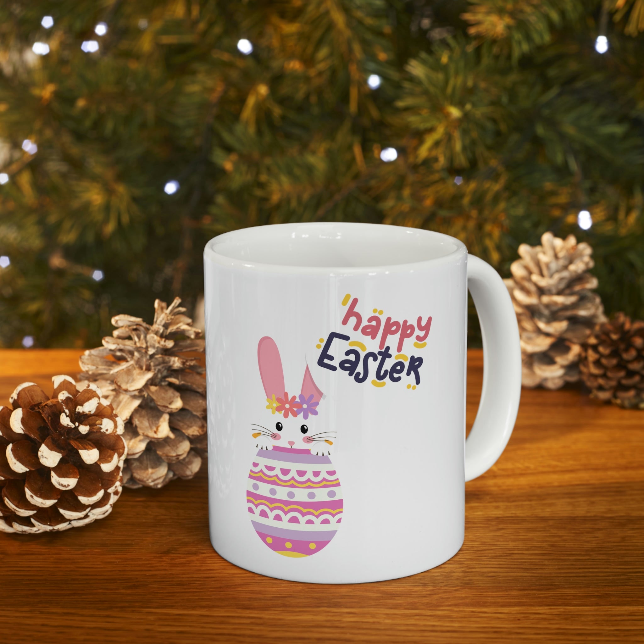 Happy Easter Day Bunny Ceramic Mug 11oz