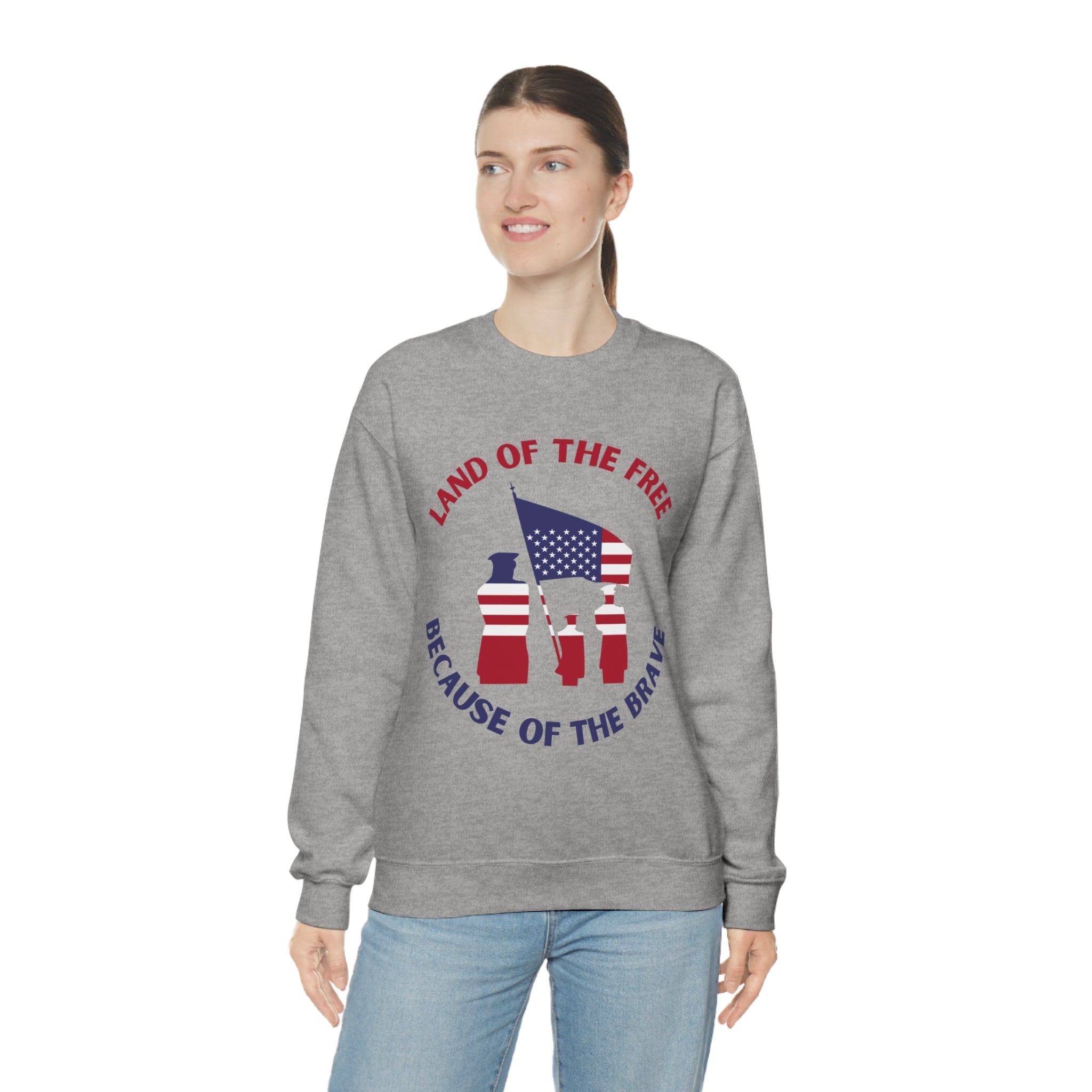 Memorial Day Land Of The Free Unisex Heavy Blend™ Crewneck Sweatshirt