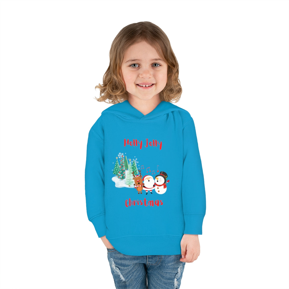 Holly Jolly Christmas Toddler Pullover Fleece Hoodie