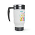 Happy Easter Bunny Stainless Steel Travel Mug with Handle, 14oz