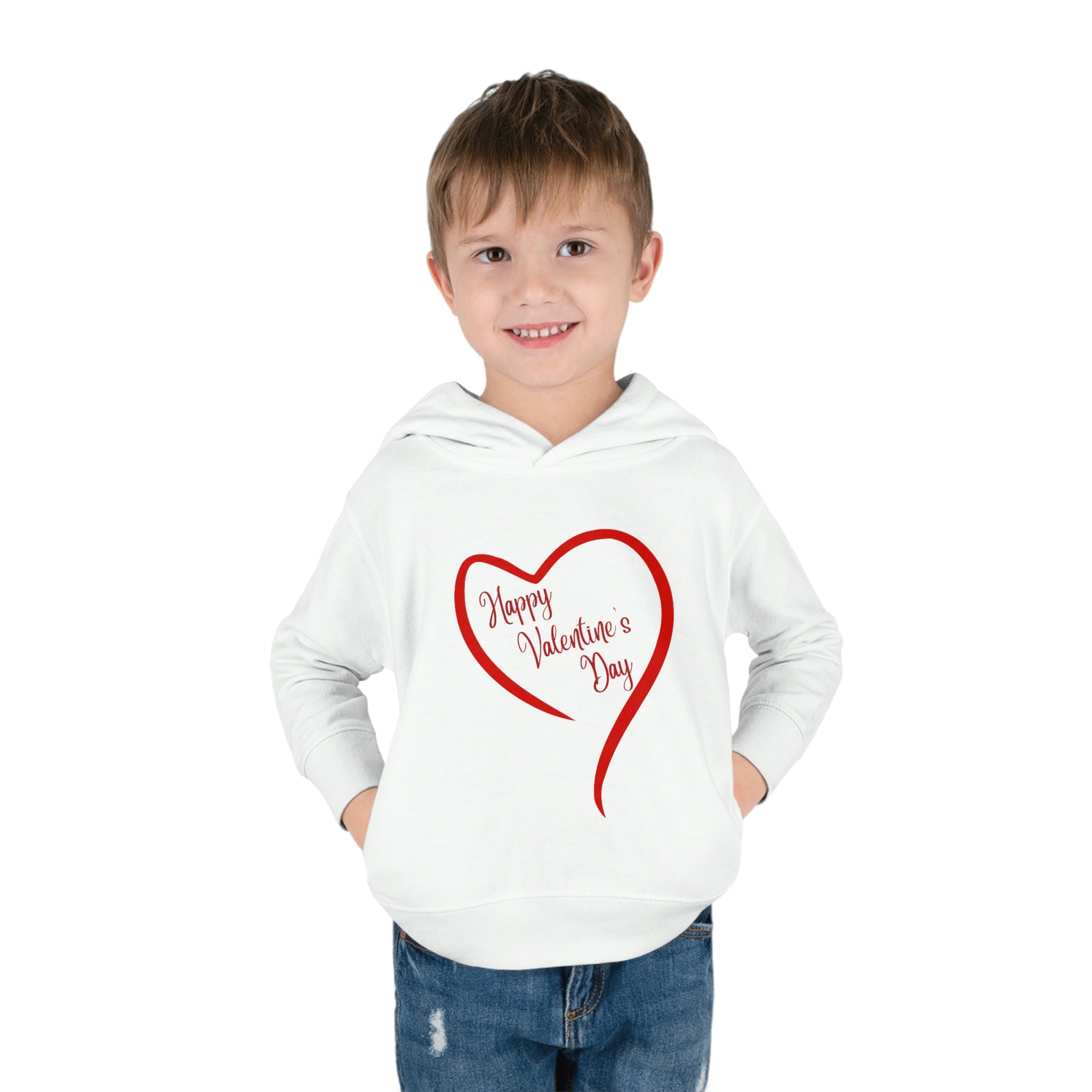 Happy Valentine's Day Toddler Pullover Fleece Hoodie
