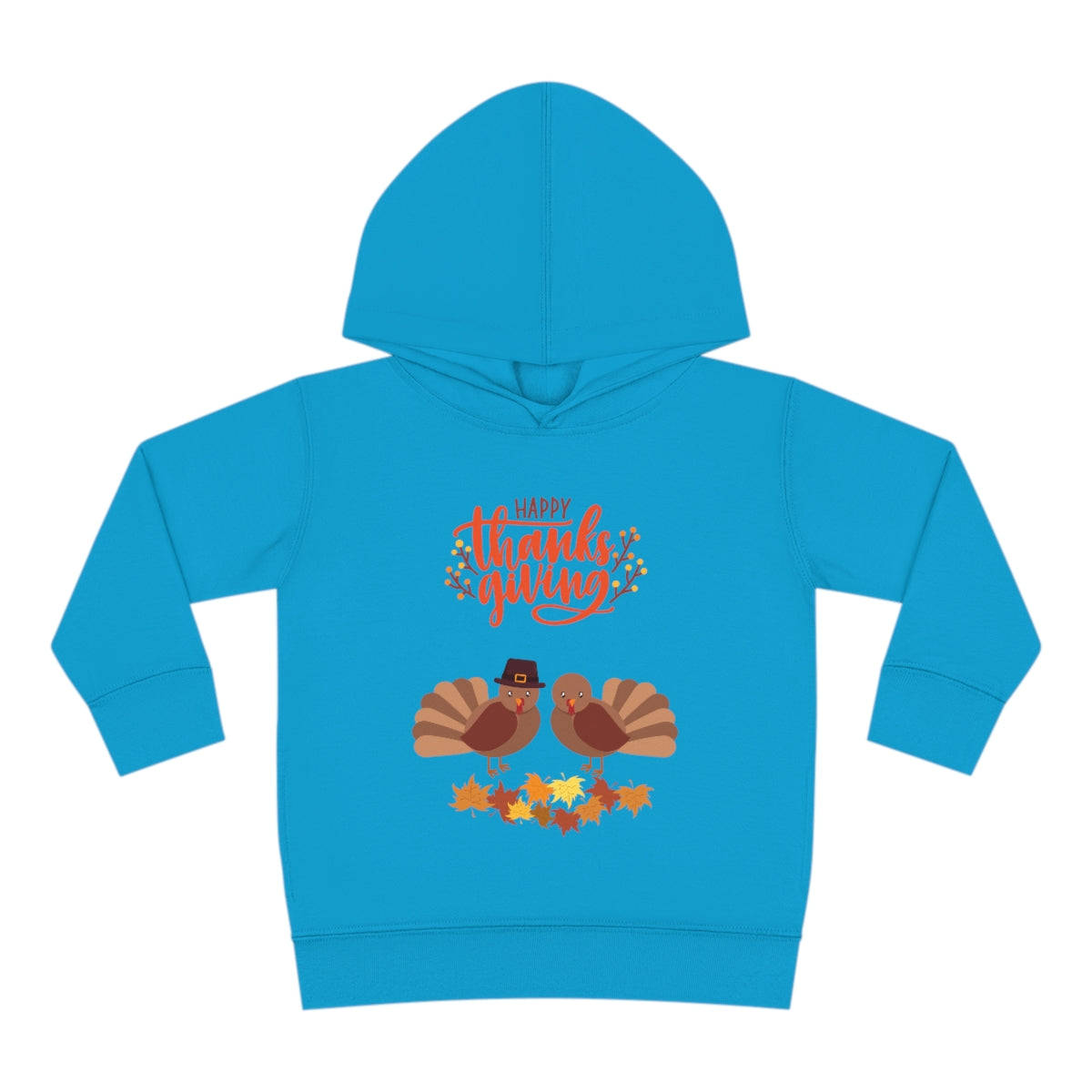 Cute Thanksgiving Turkey Pilgrim Toddler Pullover Fleece Hoodie