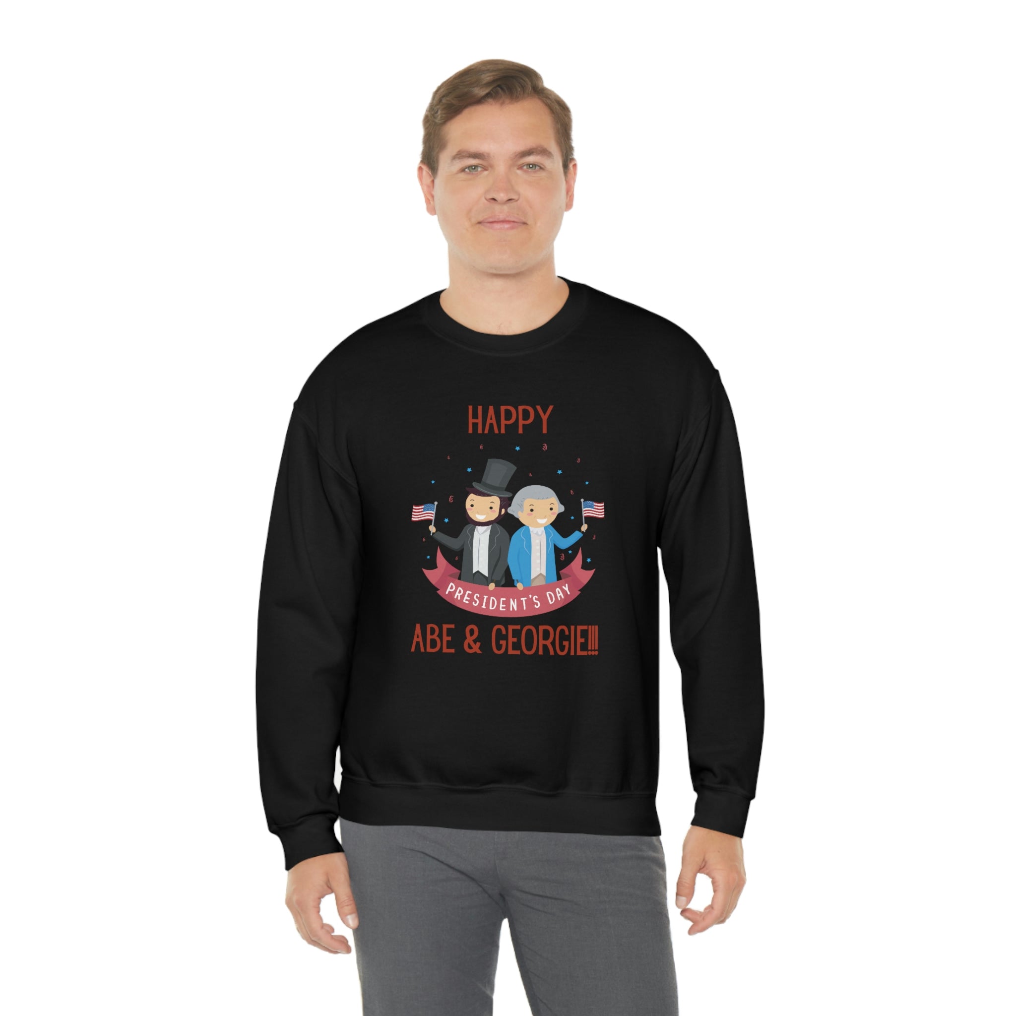 Happy President's Day Abe & Georgie!!! Unisex Heavy Blend™ Crewneck Sweatshirt