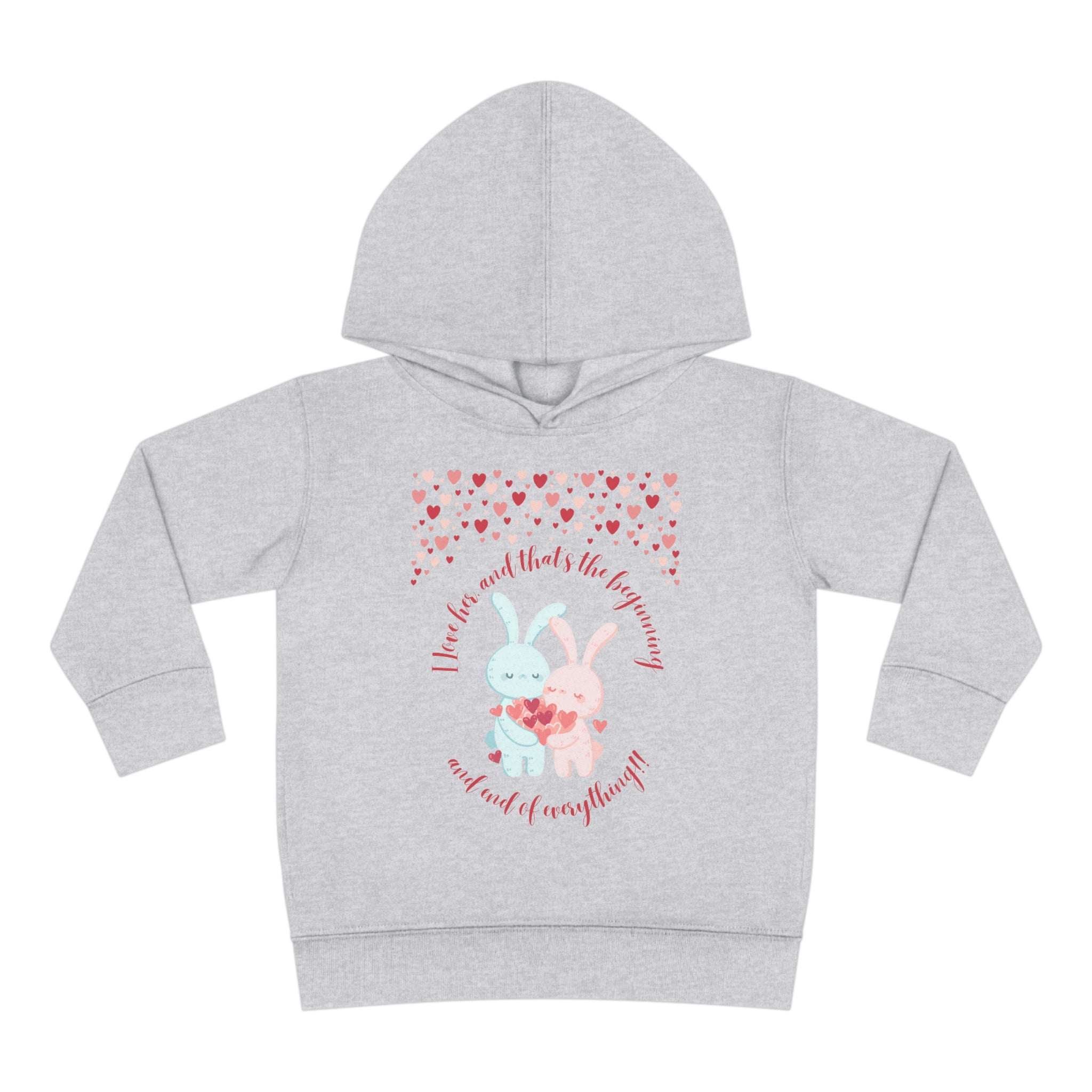 The I Love Her U & Me Toddler Pullover Fleece Hoodie