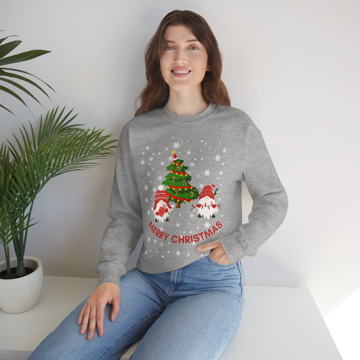 Merry & Bright Holidays Christmas Unisex Heavy Blend™ Crewneck Sweatshirt